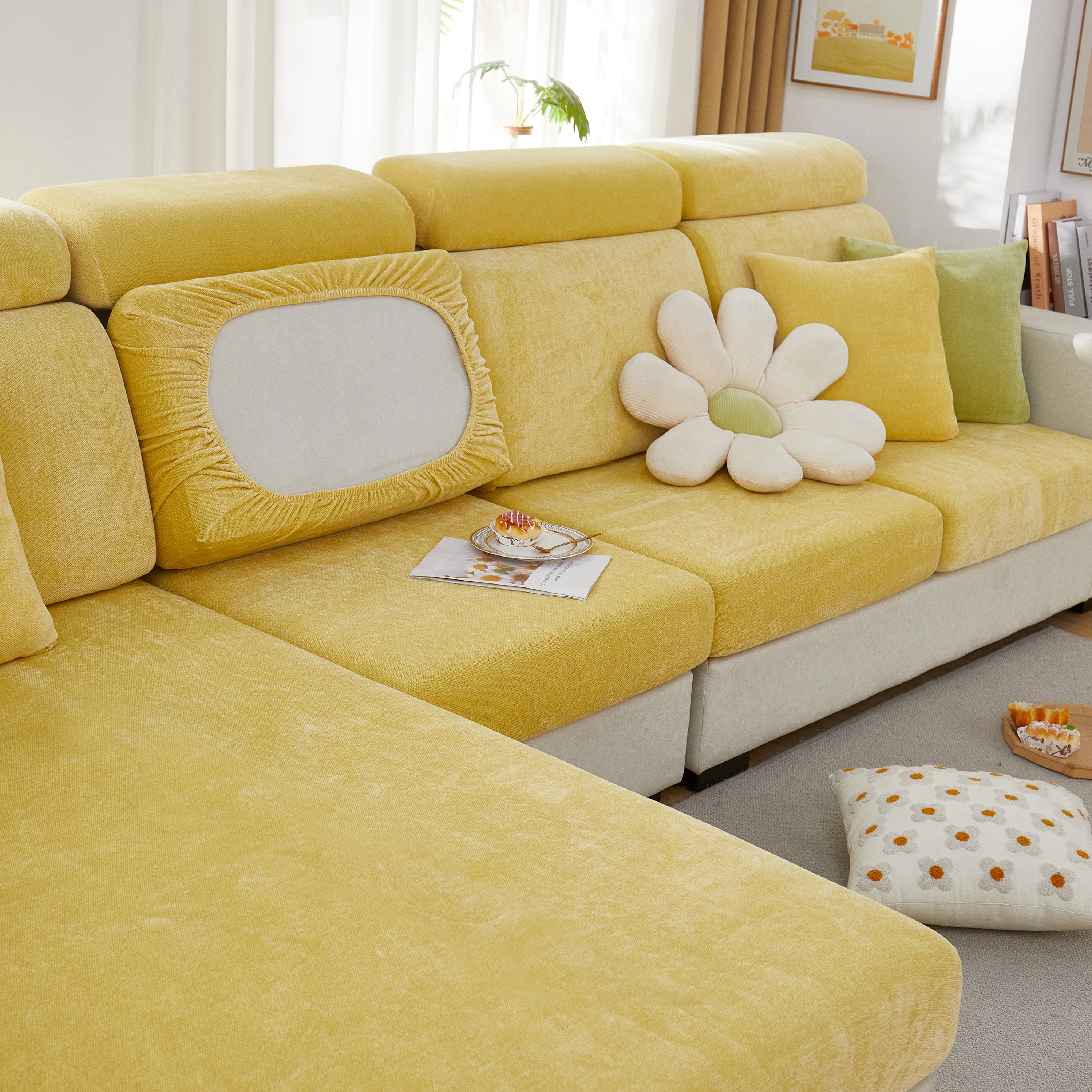 Chenille Cushion Covers For 1/2/3/4 Seater Sofas And L-shaped Couches, Furniture Covers For Pets