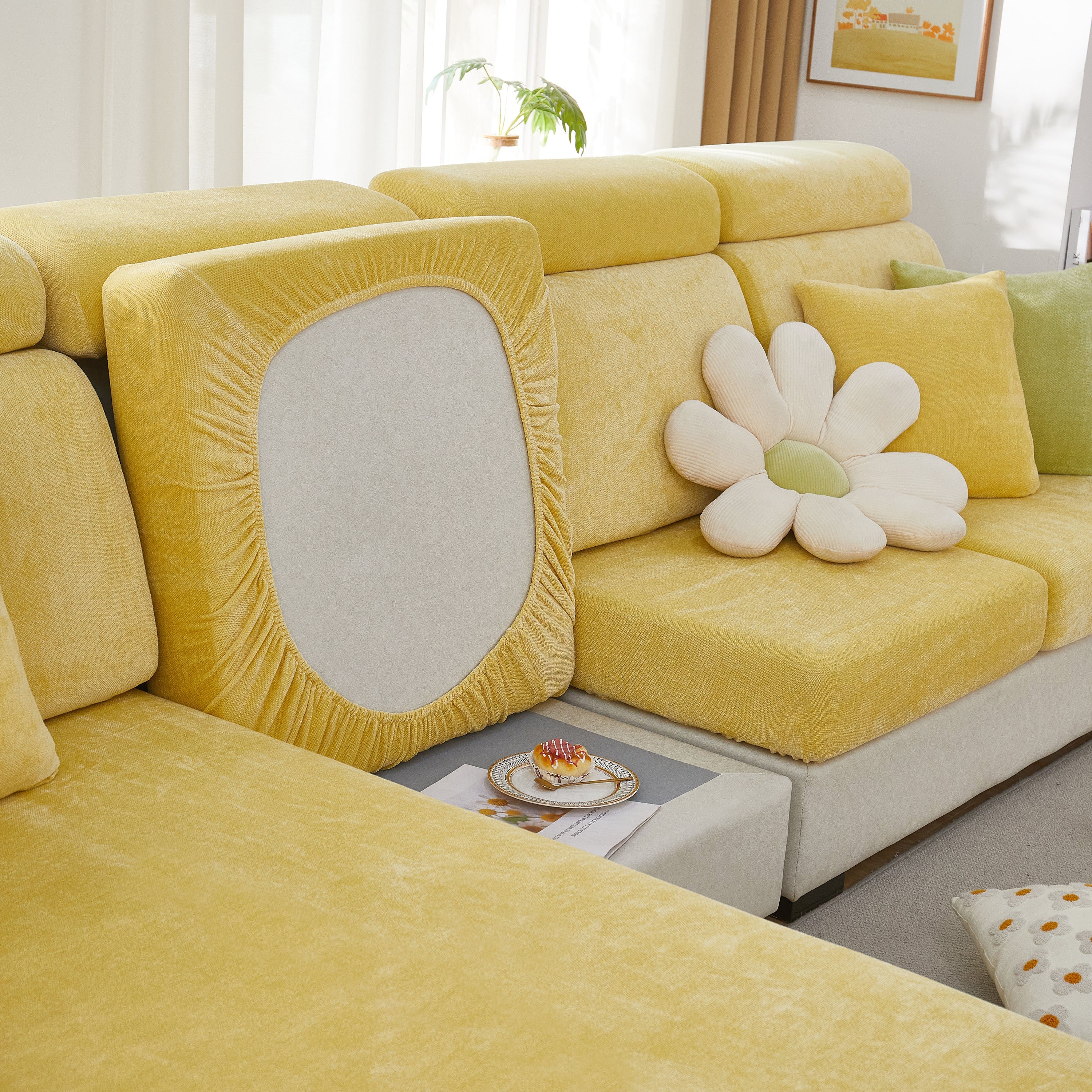 Chenille Cushion Covers For 1/2/3/4 Seater Sofas And L-shaped Couches, Furniture Covers For Pets