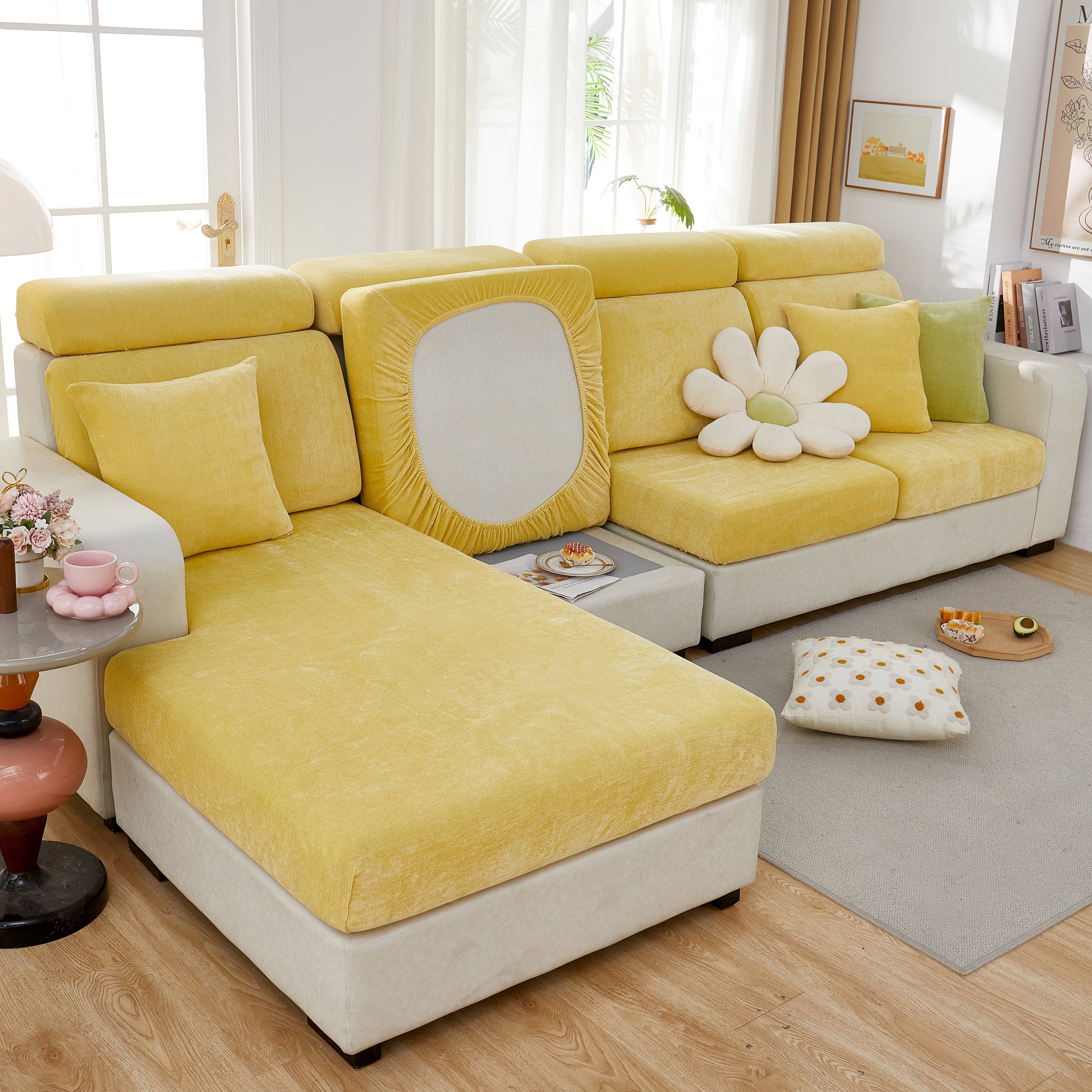 Chenille Cushion Covers For 1/2/3/4 Seater Sofas And L-shaped Couches, Furniture Covers For Pets
