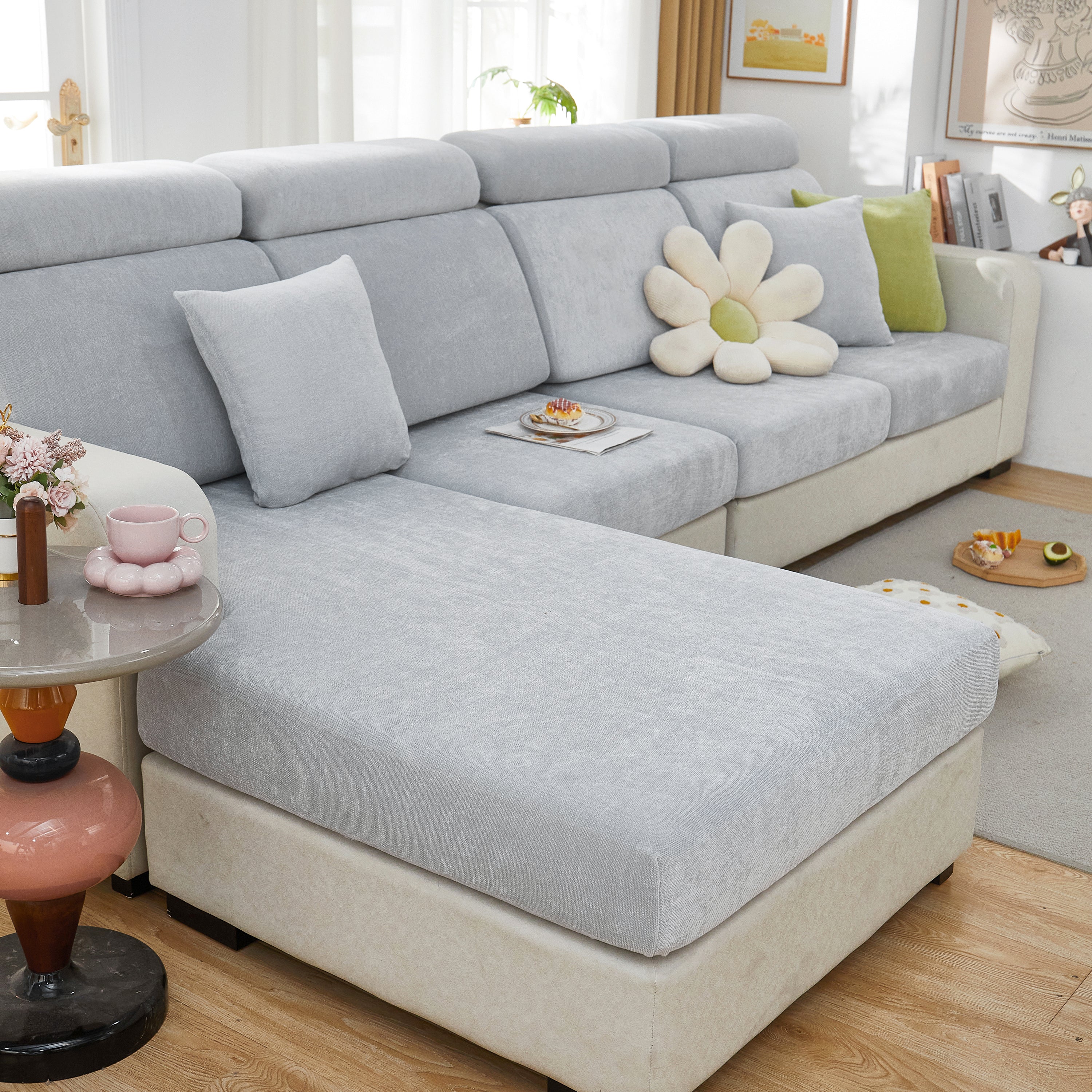 Chenille Cushion Covers For 1/2/3/4 Seater Sofas And L-shaped Couches, Furniture Covers For Pets