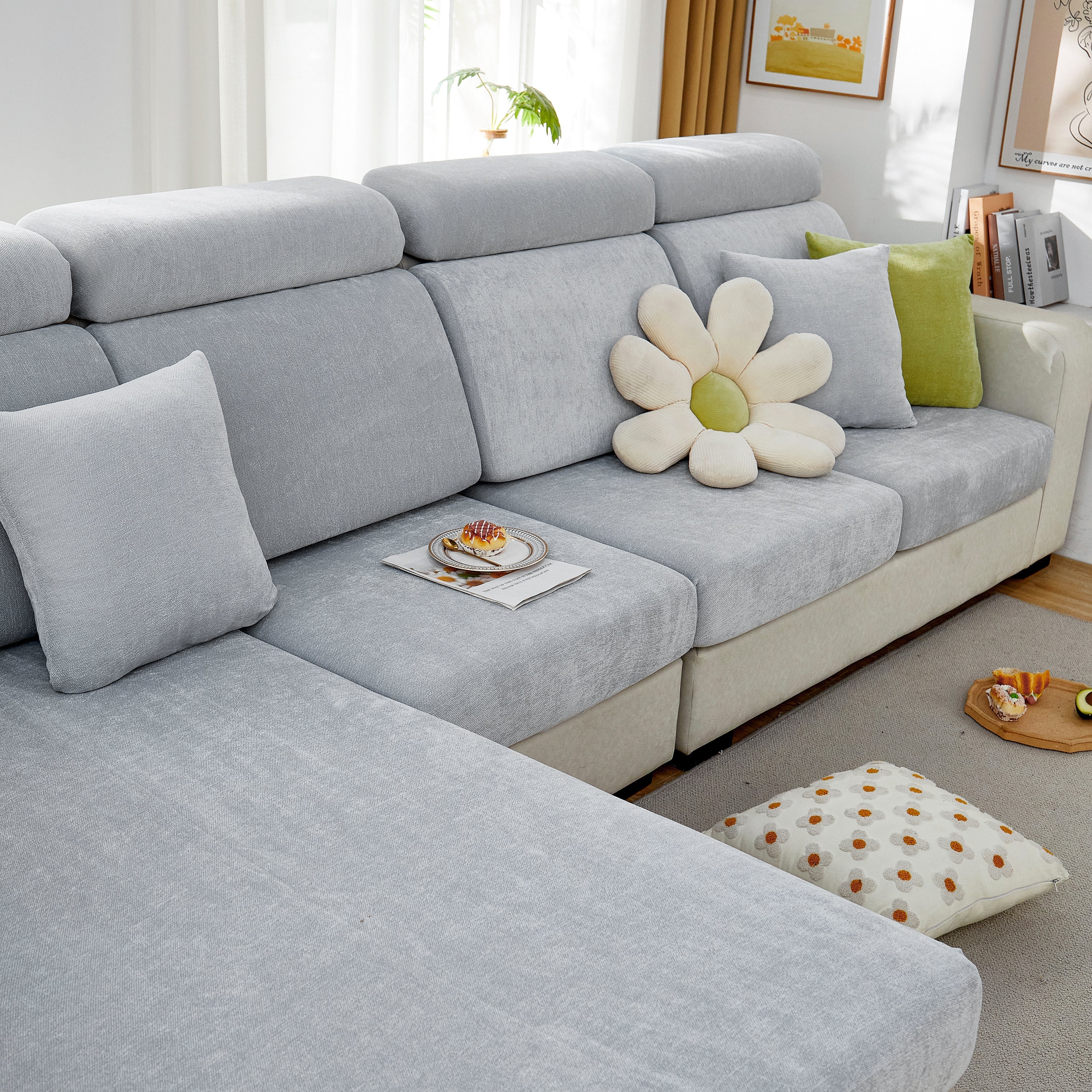 Chenille Cushion Covers For 1/2/3/4 Seater Sofas And L-shaped Couches, Furniture Covers For Pets