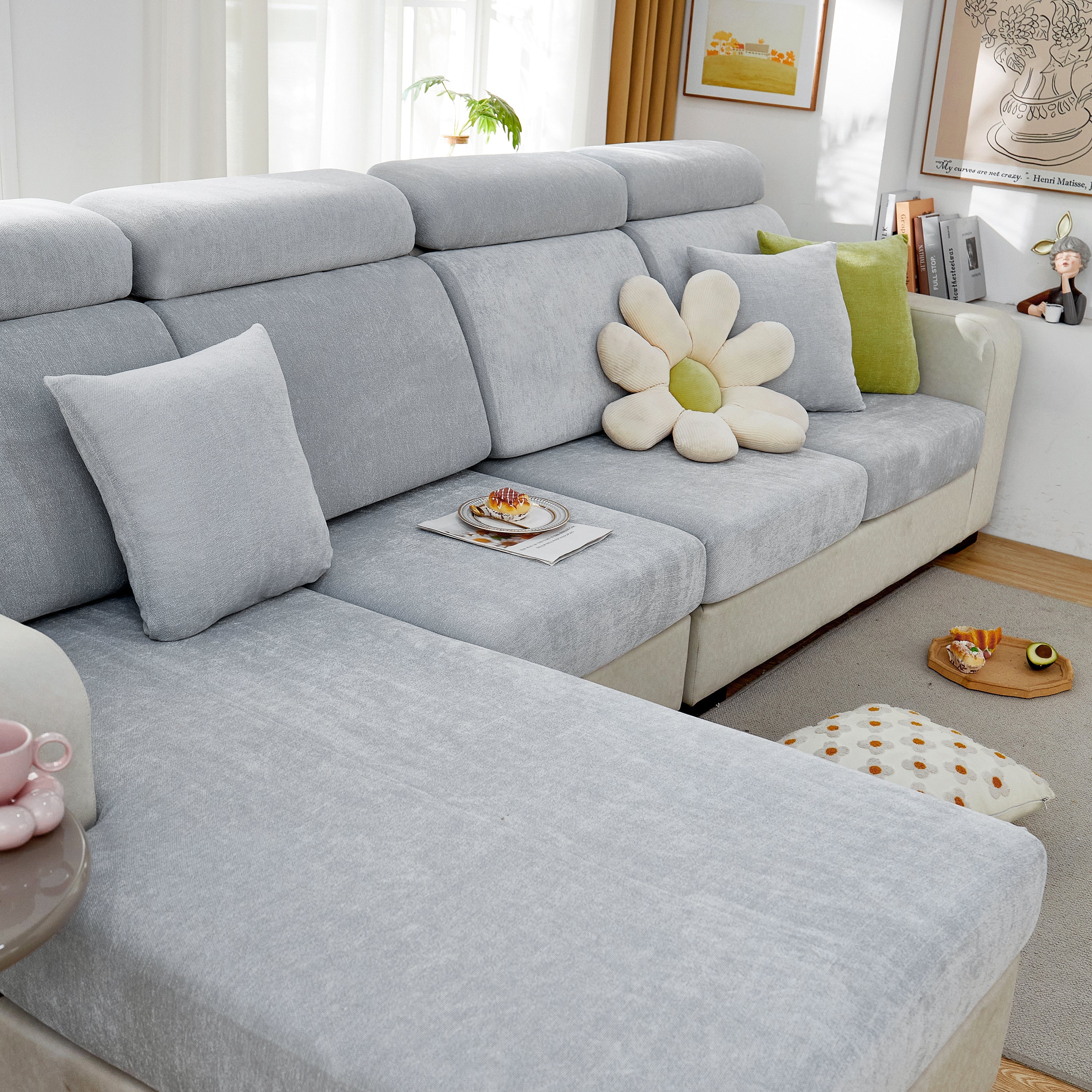 Chenille Cushion Covers For 1/2/3/4 Seater Sofas And L-shaped Couches, Furniture Covers For Pets