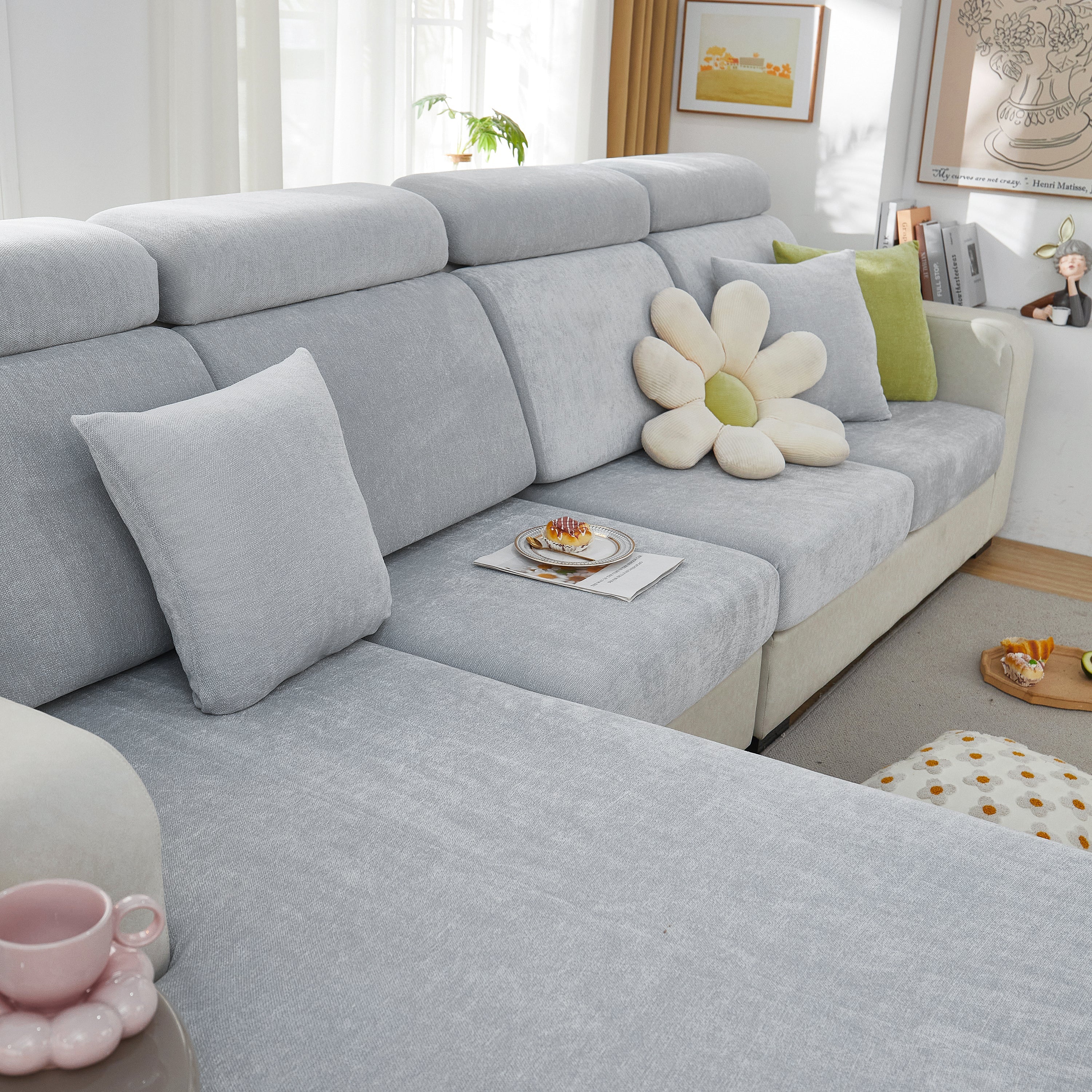 Chenille Cushion Covers For 1/2/3/4 Seater Sofas And L-shaped Couches, Furniture Covers For Pets
