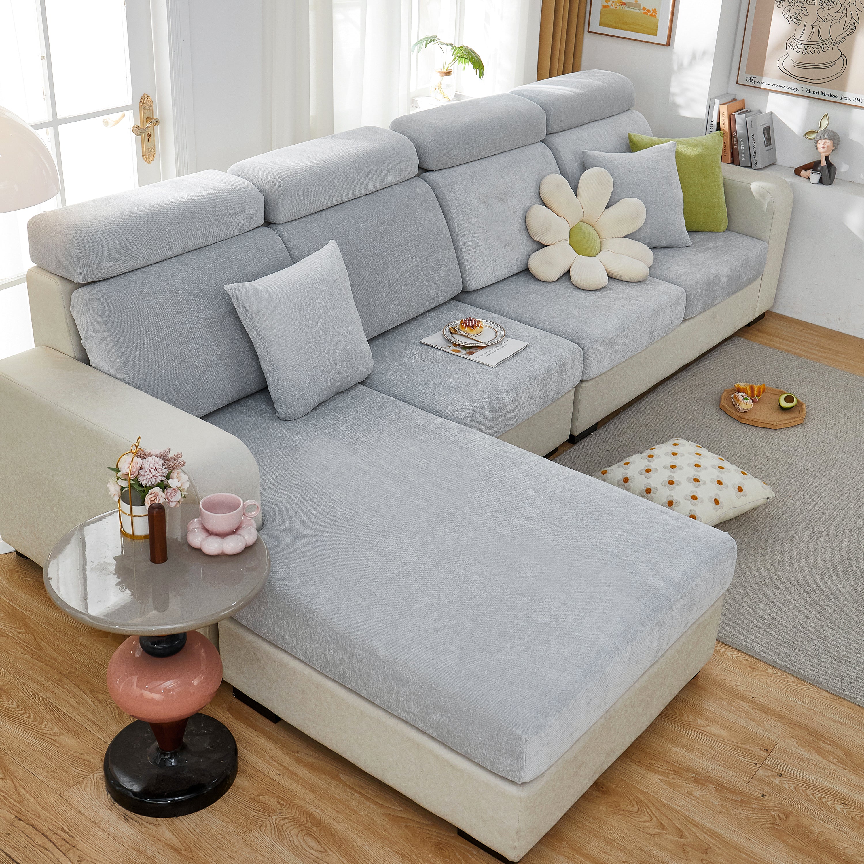 Chenille Cushion Covers For 1/2/3/4 Seater Sofas And L-shaped Couches, Furniture Covers For Pets