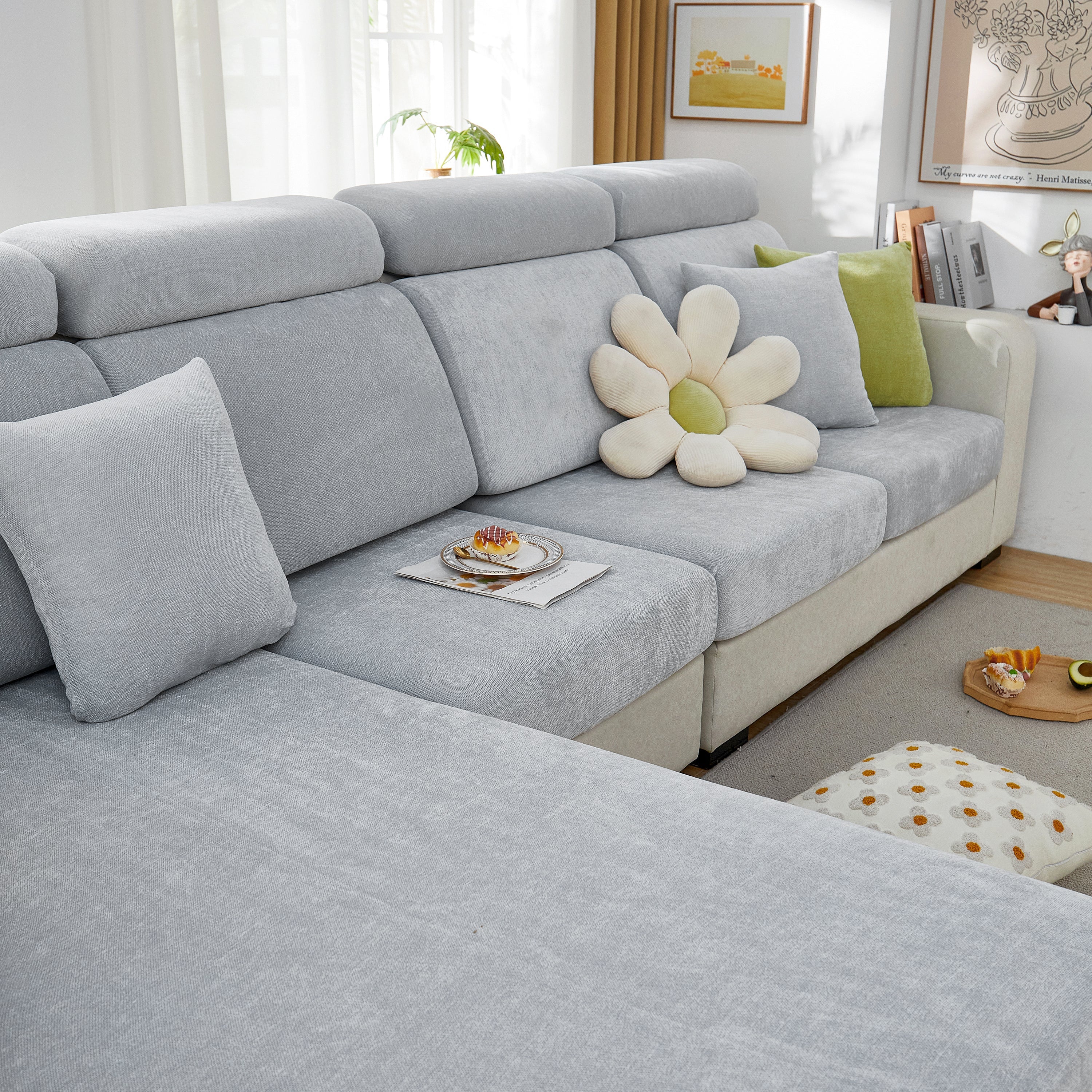 Chenille Cushion Covers For 1/2/3/4 Seater Sofas And L-shaped Couches, Furniture Covers For Pets