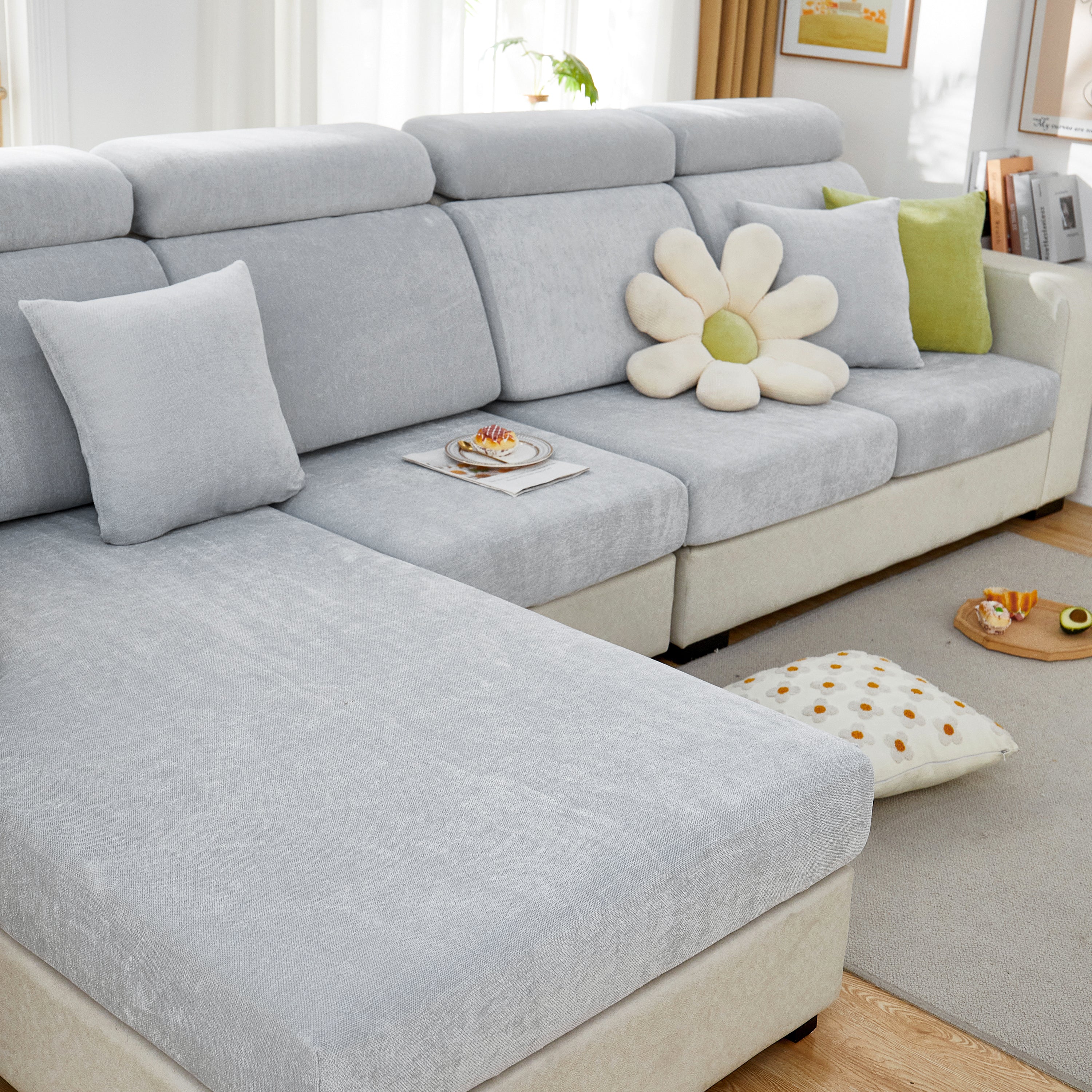 Chenille Cushion Covers For 1/2/3/4 Seater Sofas And L-shaped Couches, Furniture Covers For Pets