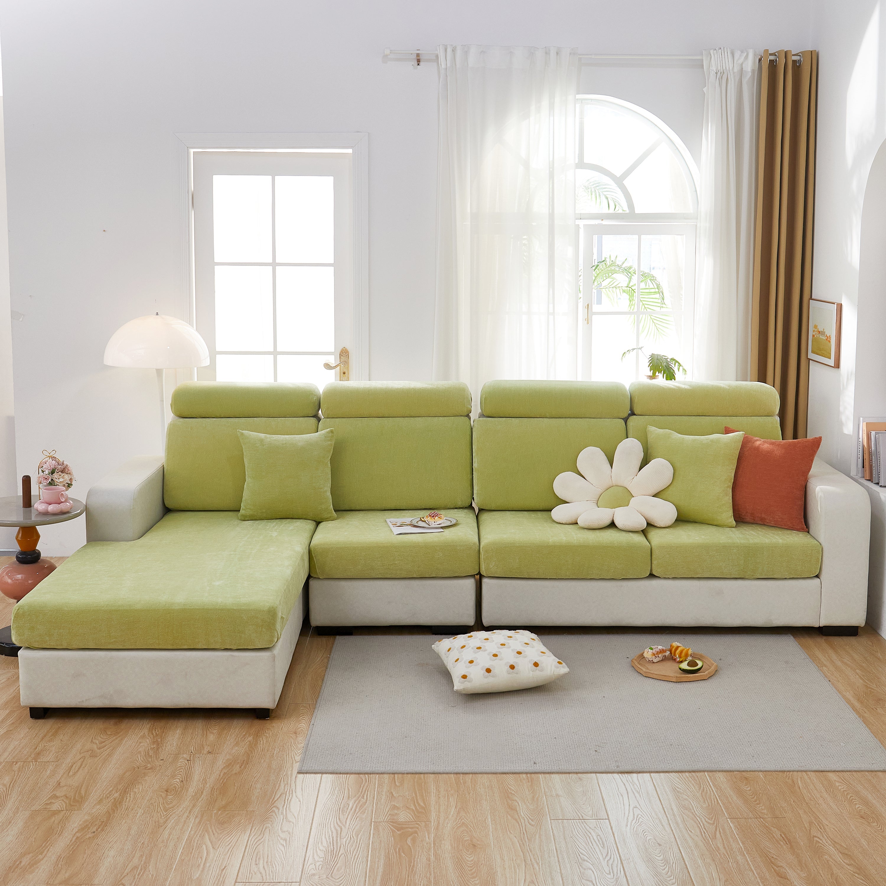 Chenille Cushion Covers For 1/2/3/4 Seater Sofas And L-shaped Couches, Furniture Covers For Pets