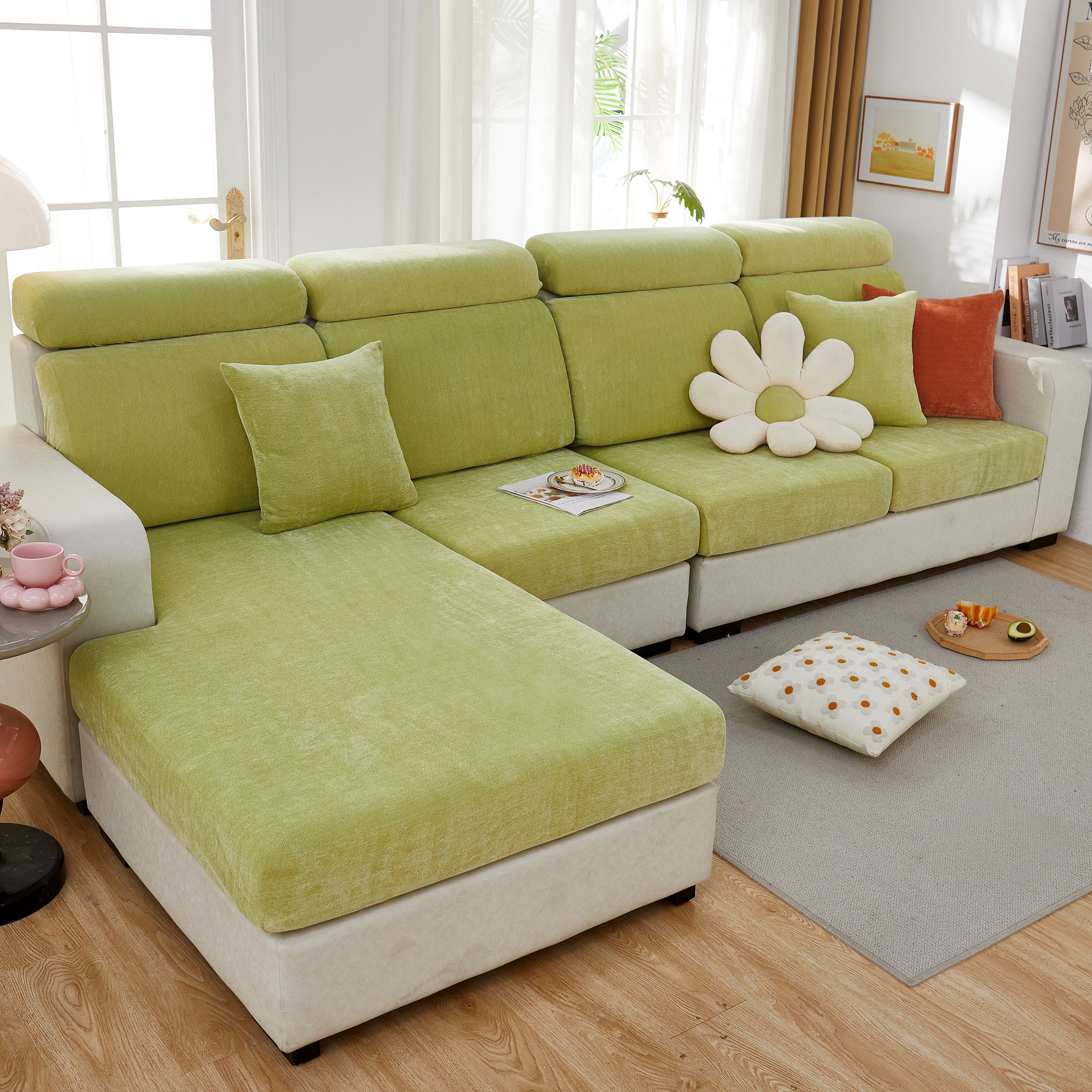 Chenille Cushion Covers For 1/2/3/4 Seater Sofas And L-shaped Couches, Furniture Covers For Pets