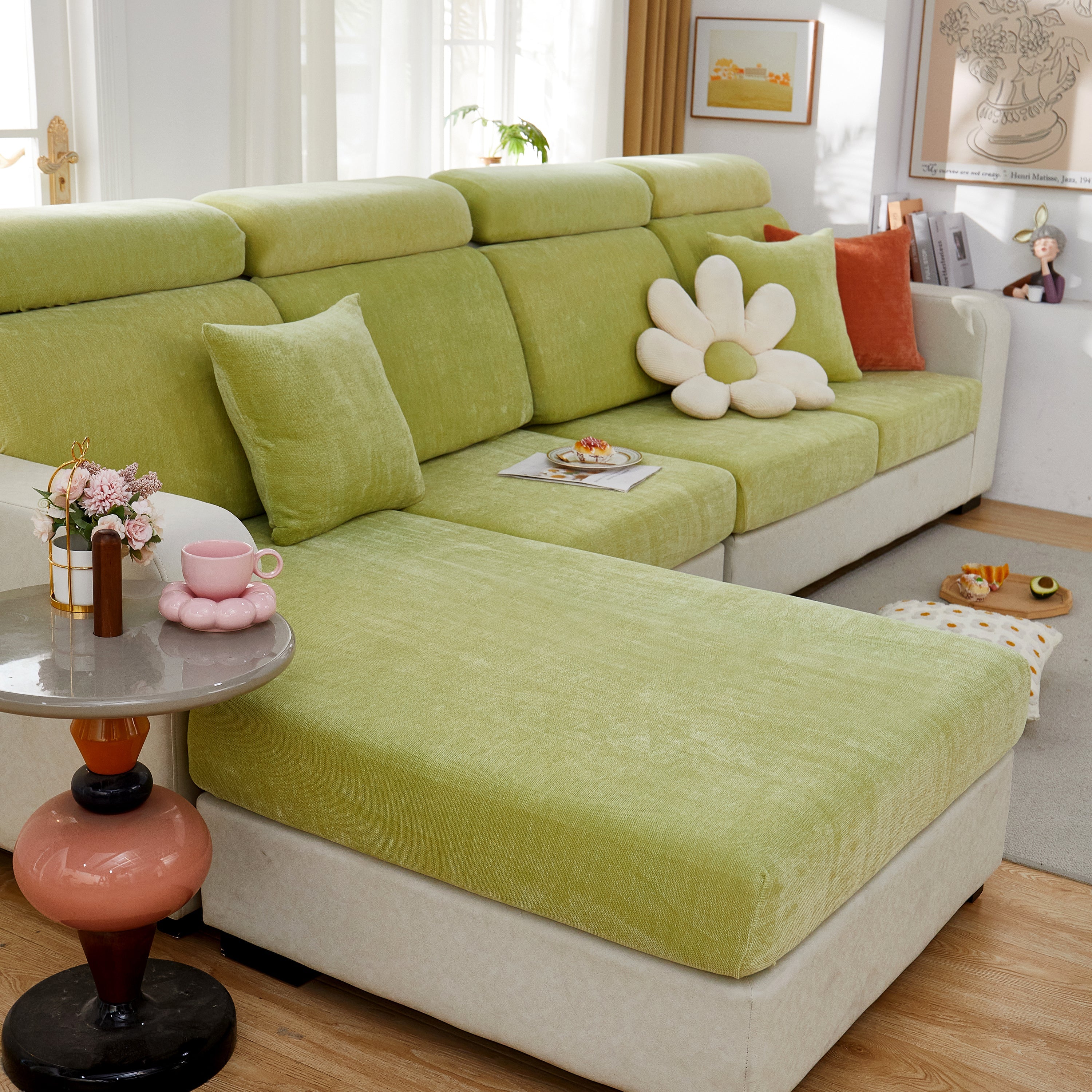 Chenille Cushion Covers For 1/2/3/4 Seater Sofas And L-shaped Couches, Furniture Covers For Pets