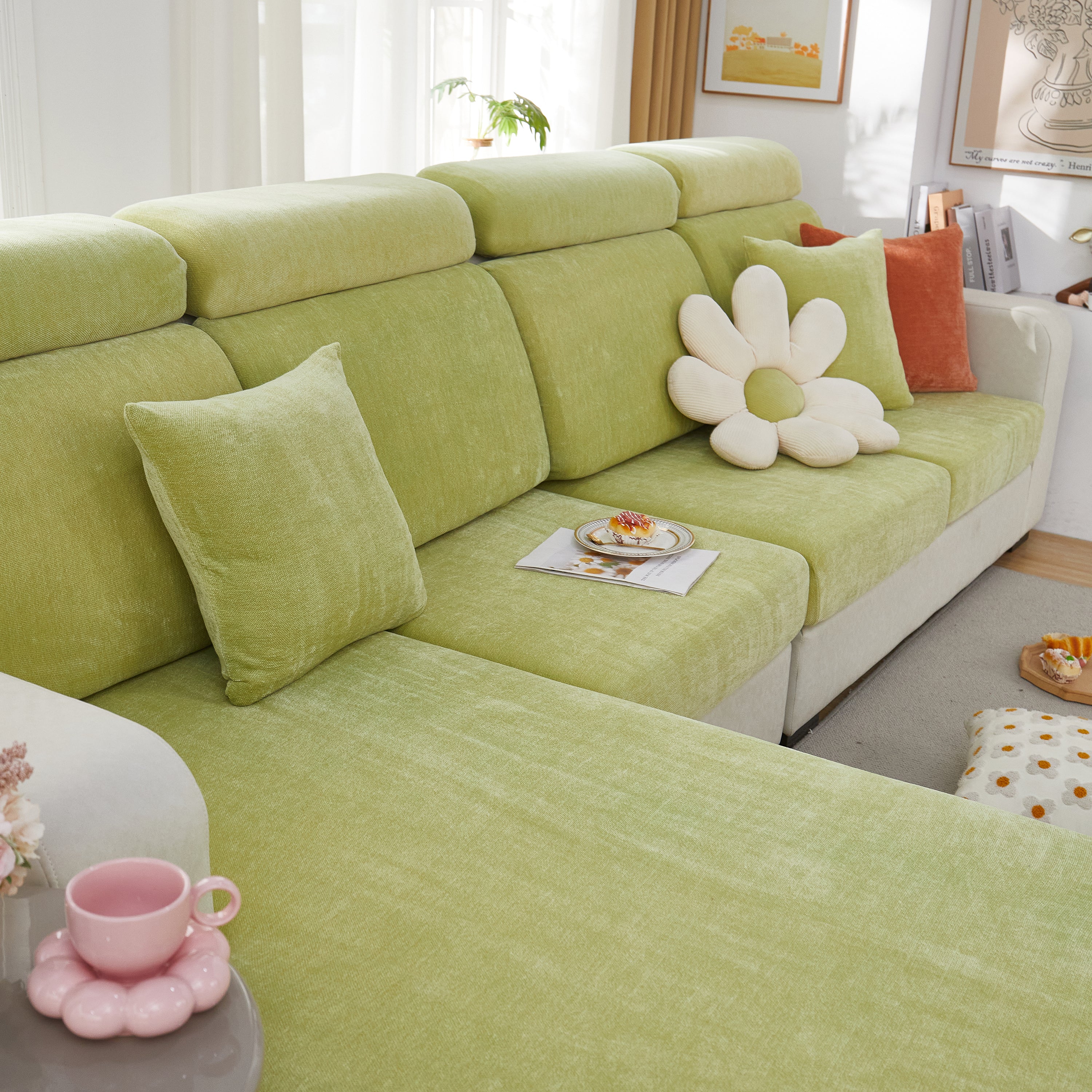 Chenille Cushion Covers For 1/2/3/4 Seater Sofas And L-shaped Couches, Furniture Covers For Pets