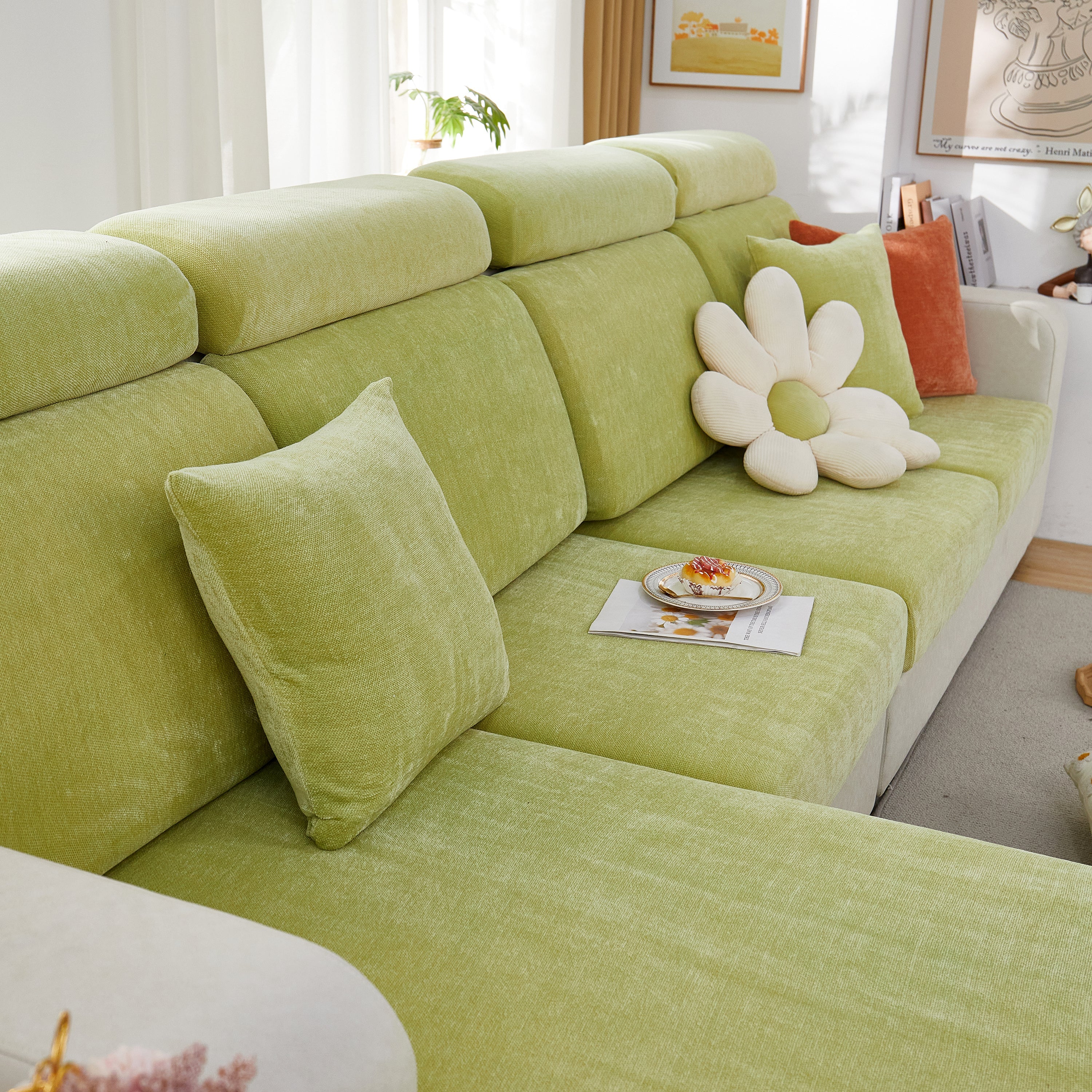 Chenille Cushion Covers For 1/2/3/4 Seater Sofas And L-shaped Couches, Furniture Covers For Pets