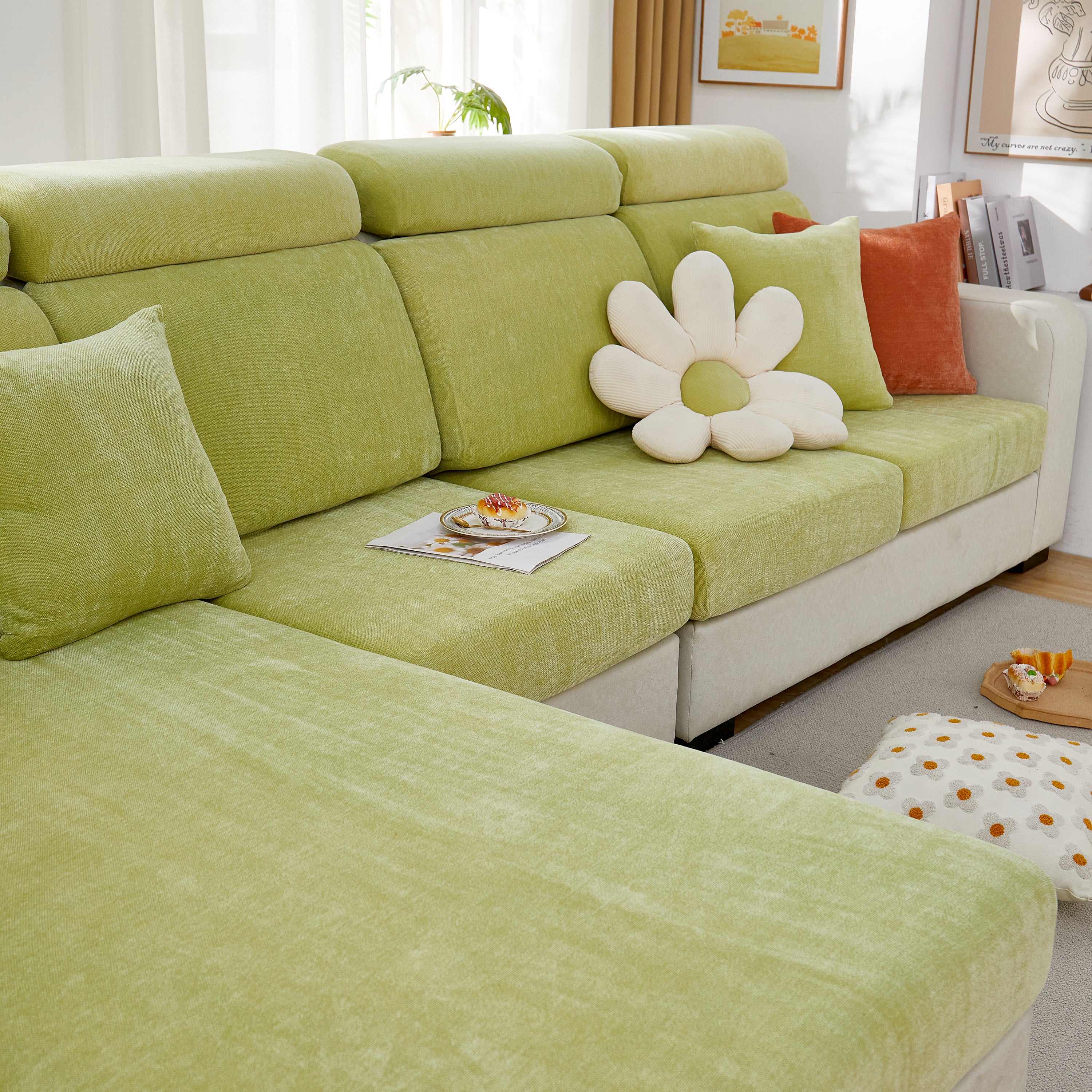 Chenille Cushion Covers For 1/2/3/4 Seater Sofas And L-shaped Couches, Furniture Covers For Pets