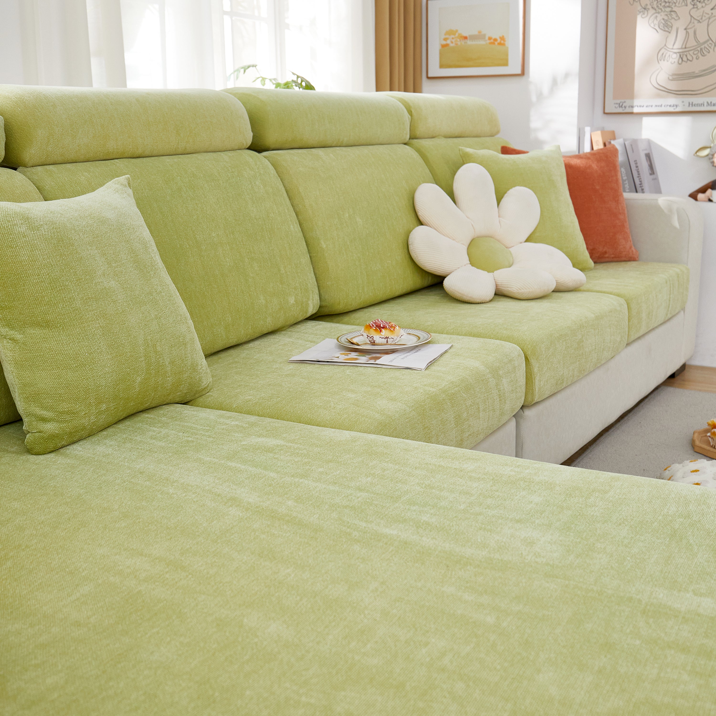Chenille Cushion Covers For 1/2/3/4 Seater Sofas And L-shaped Couches, Furniture Covers For Pets