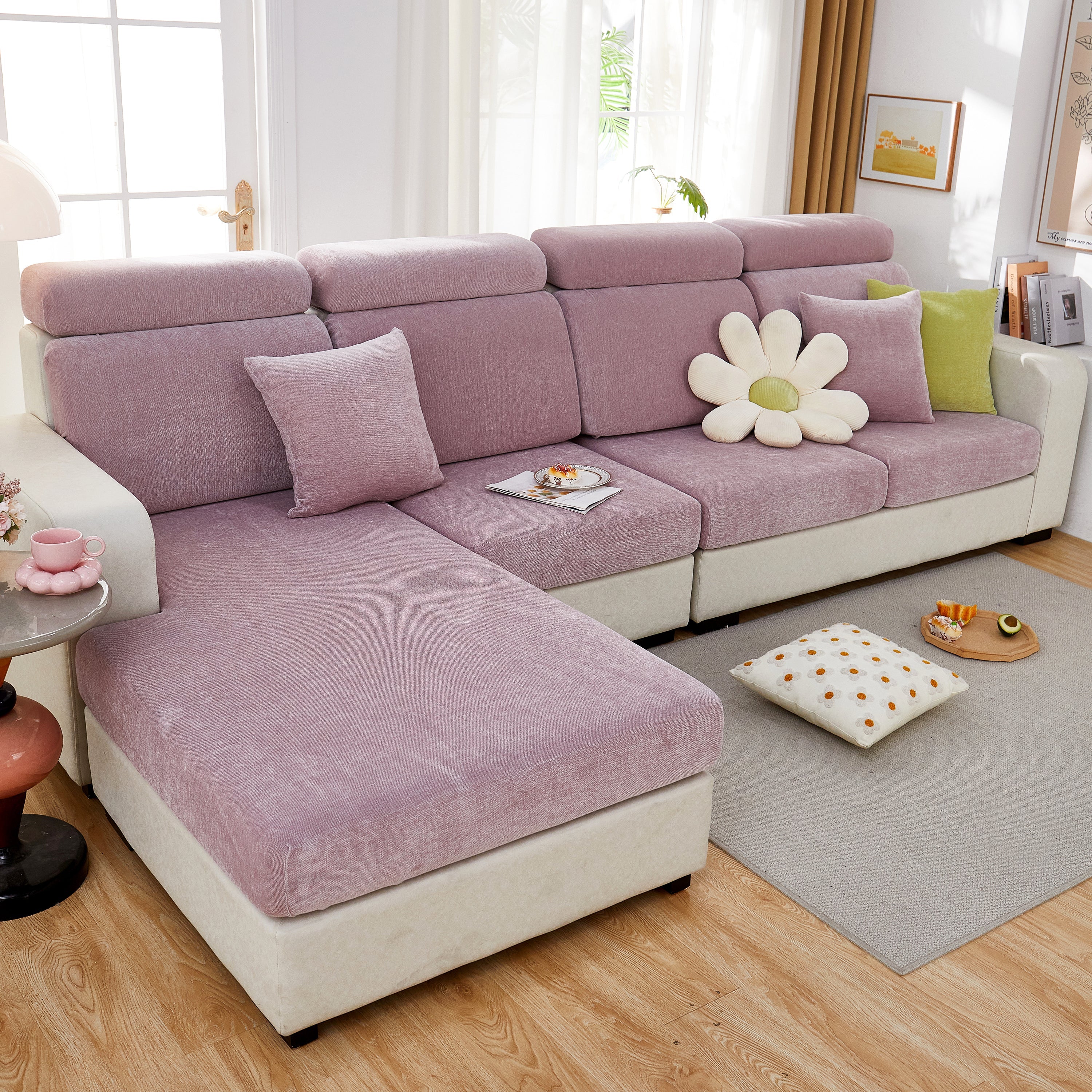 Chenille Cushion Covers For 1/2/3/4 Seater Sofas And L-shaped Couches, Furniture Covers For Pets