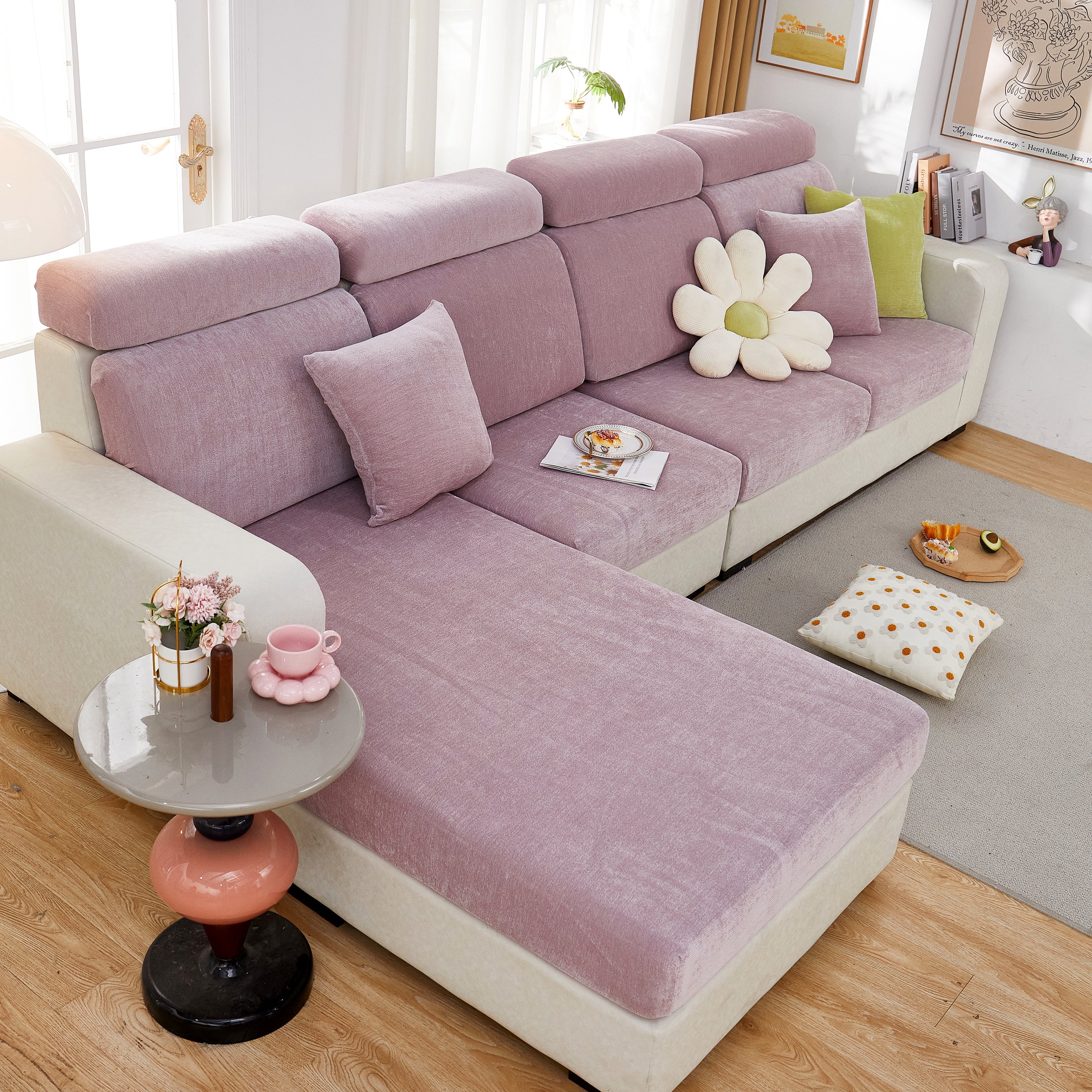 Chenille Cushion Covers For 1/2/3/4 Seater Sofas And L-shaped Couches, Furniture Covers For Pets