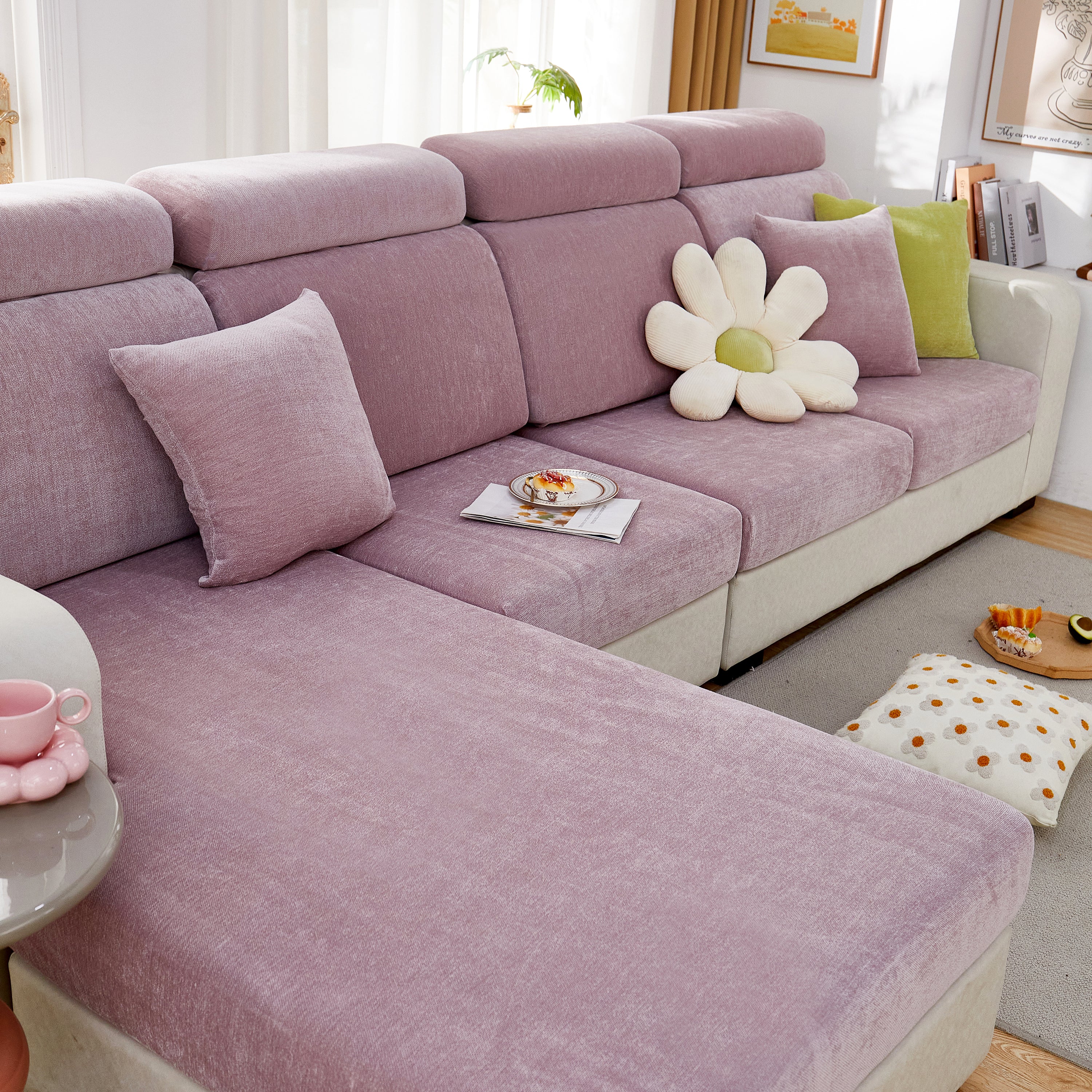 Chenille Cushion Covers For 1/2/3/4 Seater Sofas And L-shaped Couches, Furniture Covers For Pets