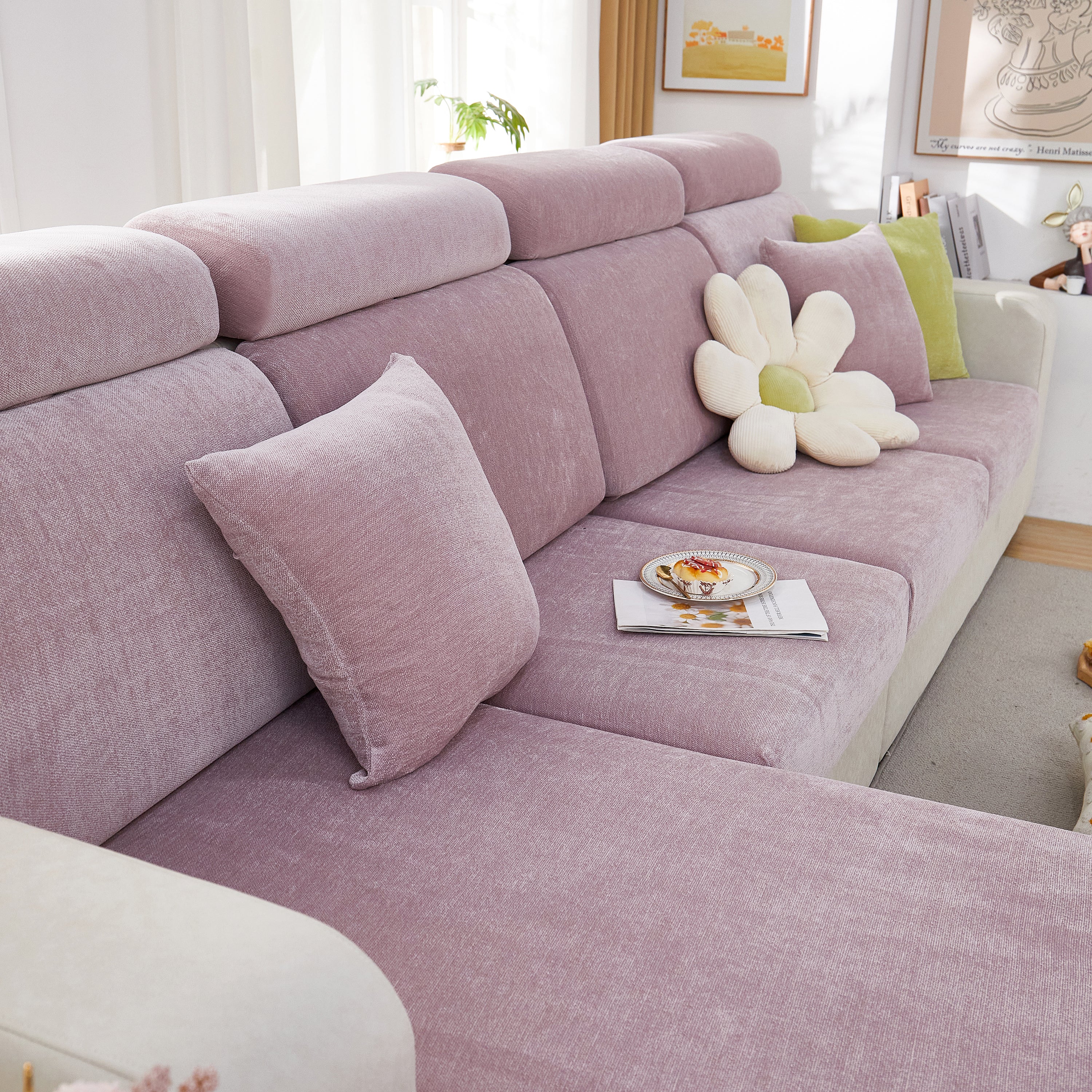 Chenille Cushion Covers For 1/2/3/4 Seater Sofas And L-shaped Couches, Furniture Covers For Pets