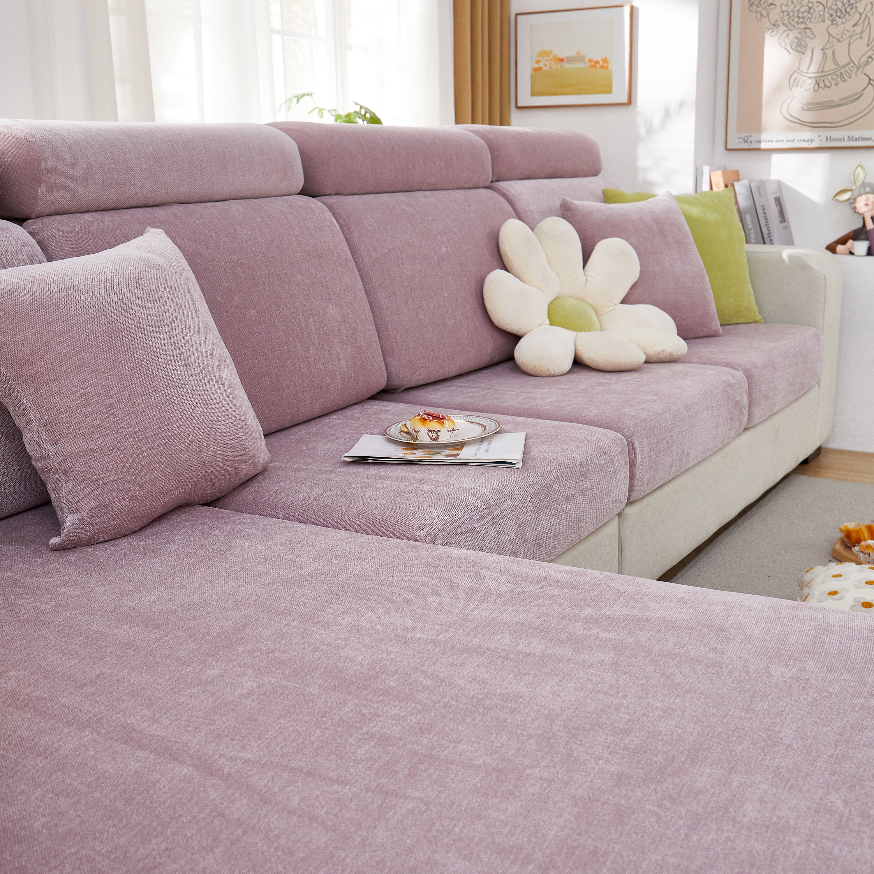 Chenille Cushion Covers For 1/2/3/4 Seater Sofas And L-shaped Couches, Furniture Covers For Pets