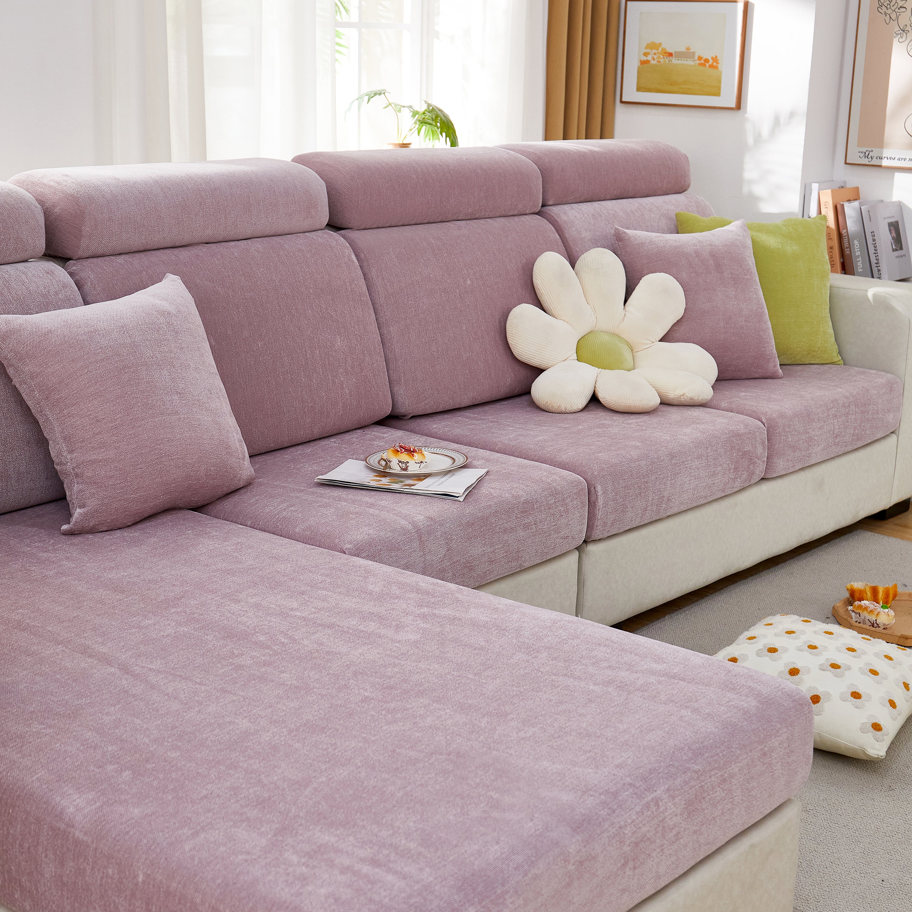 Chenille Cushion Covers For 1/2/3/4 Seater Sofas And L-shaped Couches, Furniture Covers For Pets