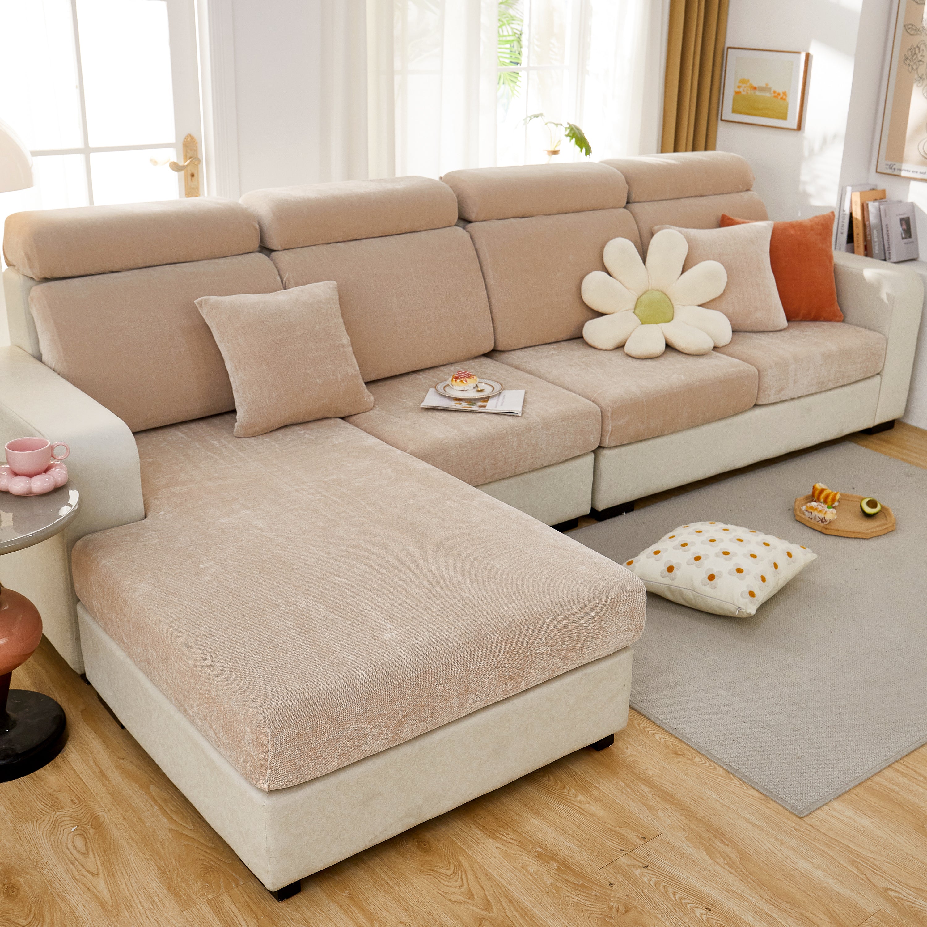 Chenille Cushion Covers For 1/2/3/4 Seater Sofas And L-shaped Couches, Furniture Covers For Pets