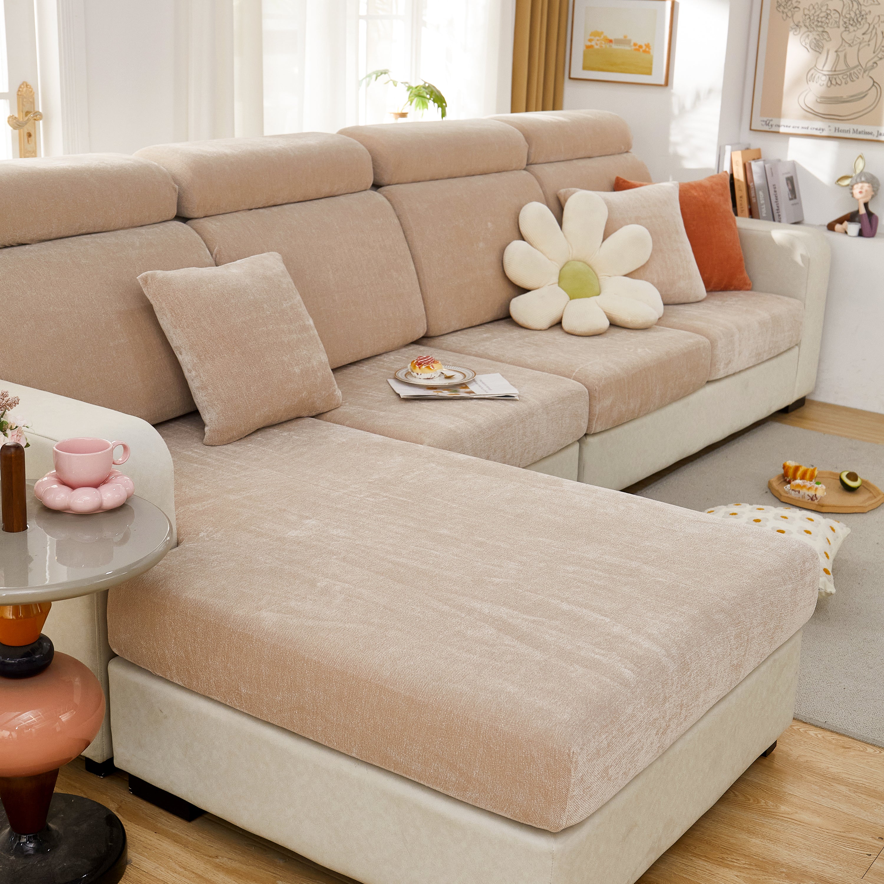 Chenille Cushion Covers For 1/2/3/4 Seater Sofas And L-shaped Couches, Furniture Covers For Pets