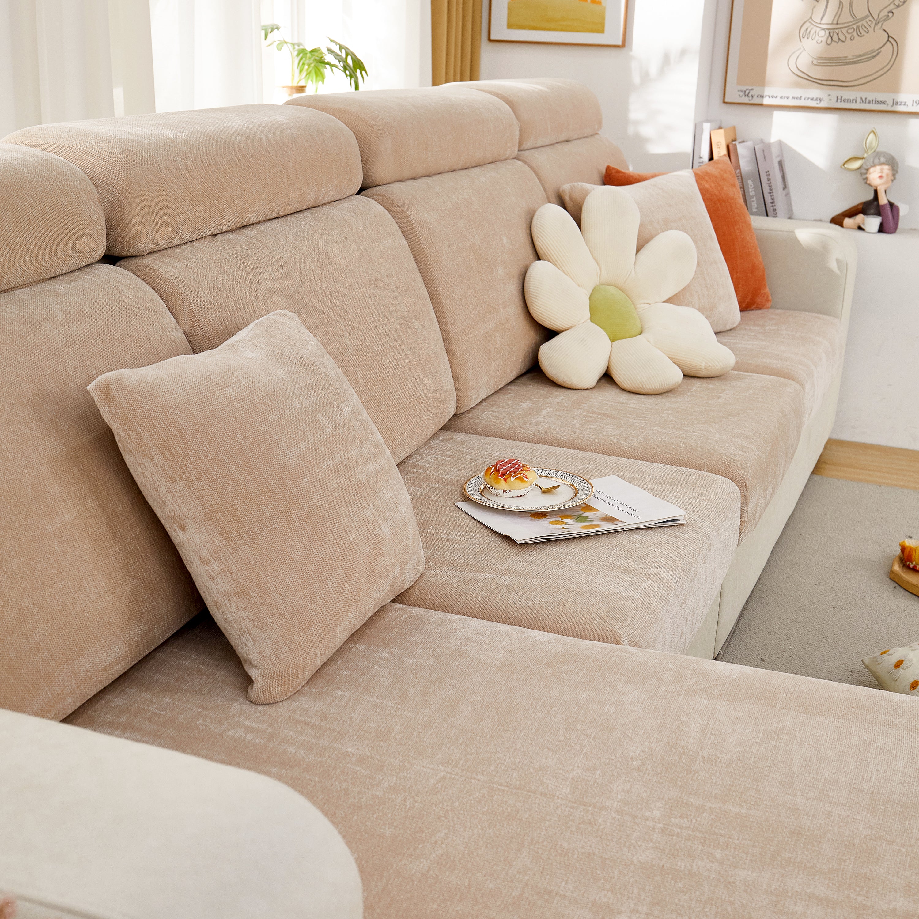 Chenille Cushion Covers For 1/2/3/4 Seater Sofas And L-shaped Couches, Furniture Covers For Pets