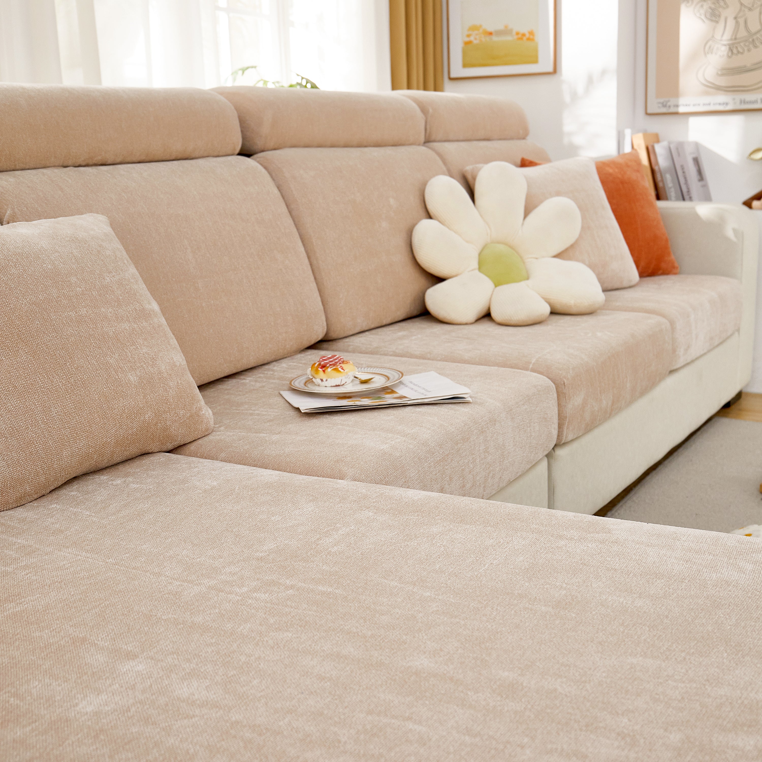 Chenille Cushion Covers For 1/2/3/4 Seater Sofas And L-shaped Couches, Furniture Covers For Pets
