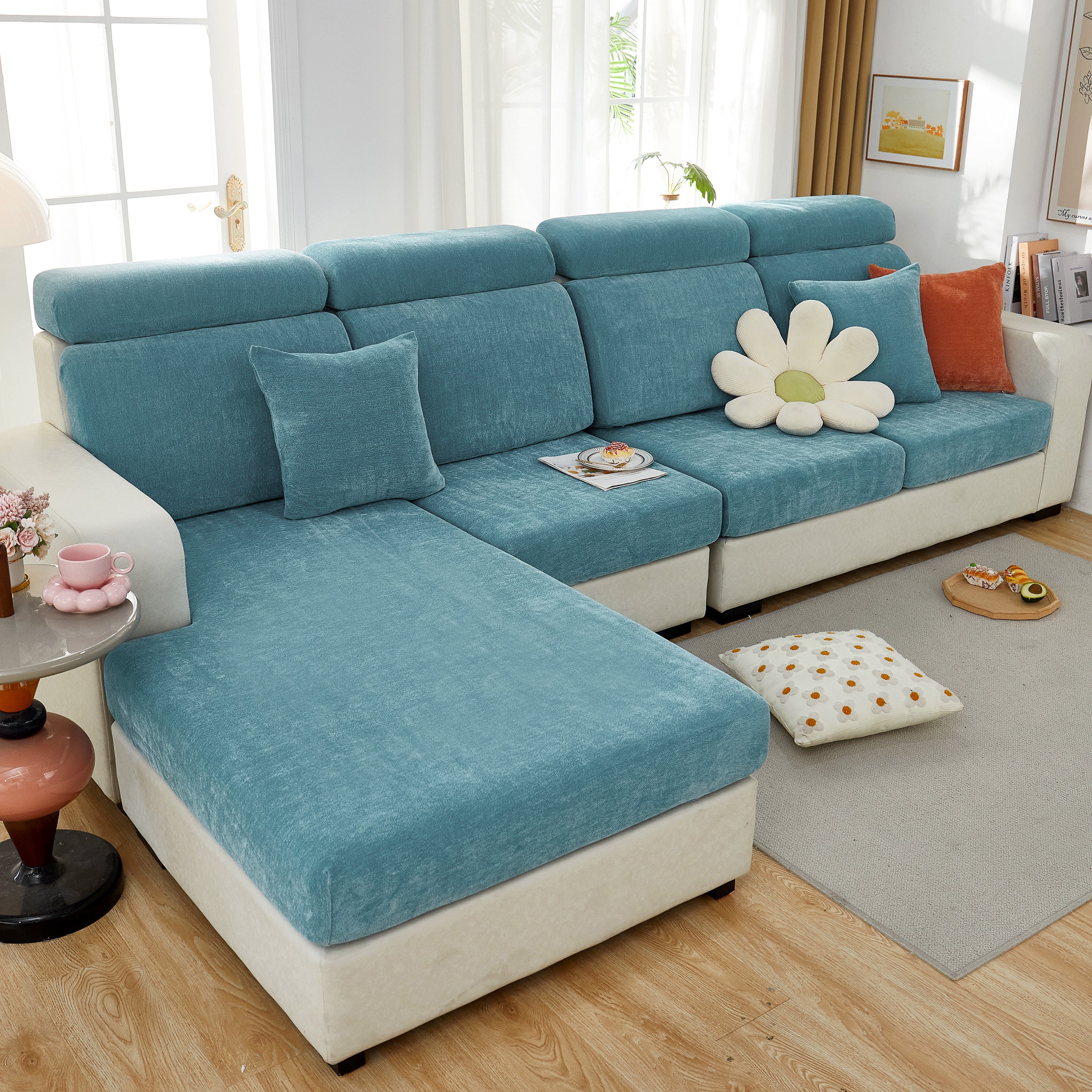 Chenille Cushion Covers For 1/2/3/4 Seater Sofas And L-shaped Couches, Furniture Covers For Pets