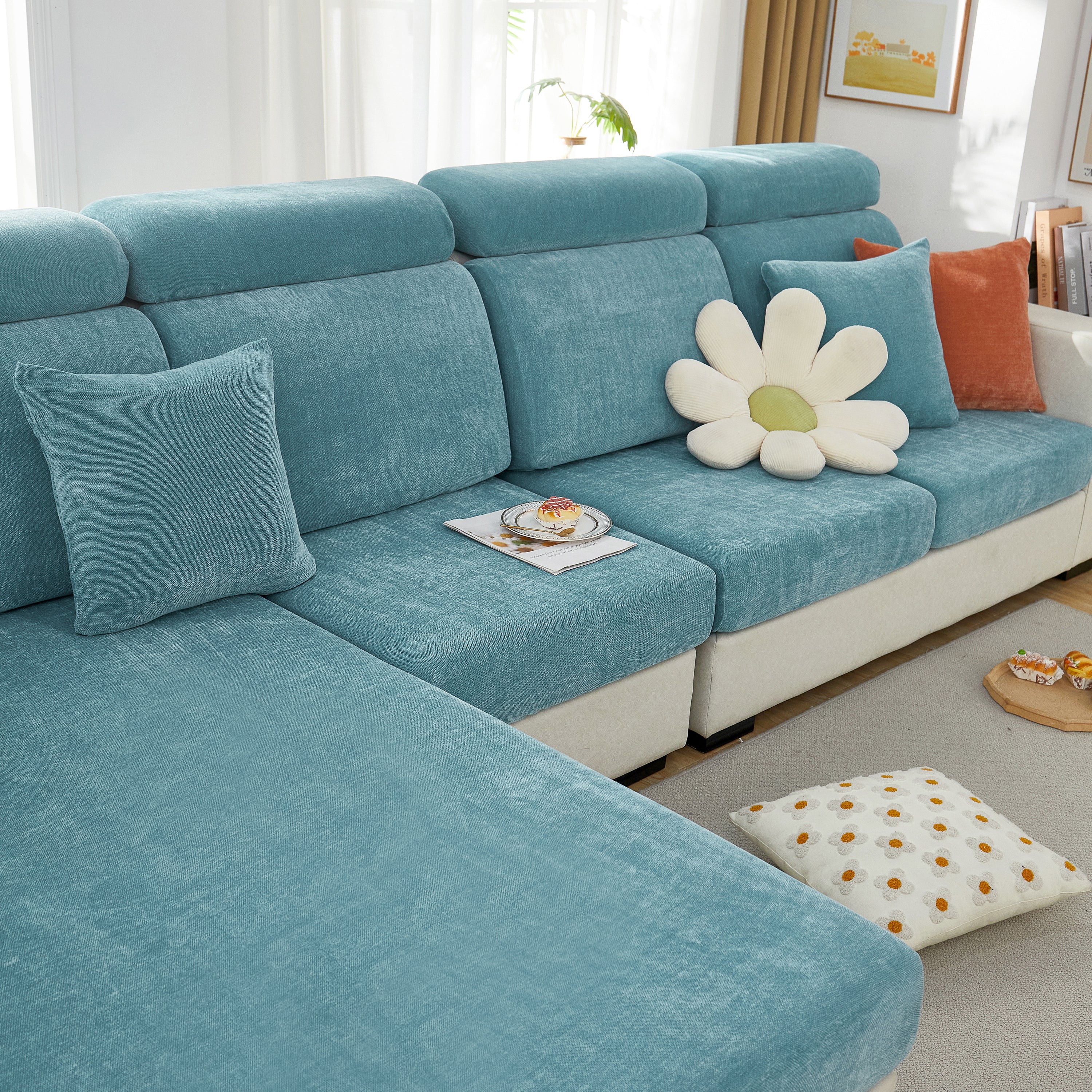 Chenille Cushion Covers For 1/2/3/4 Seater Sofas And L-shaped Couches, Furniture Covers For Pets