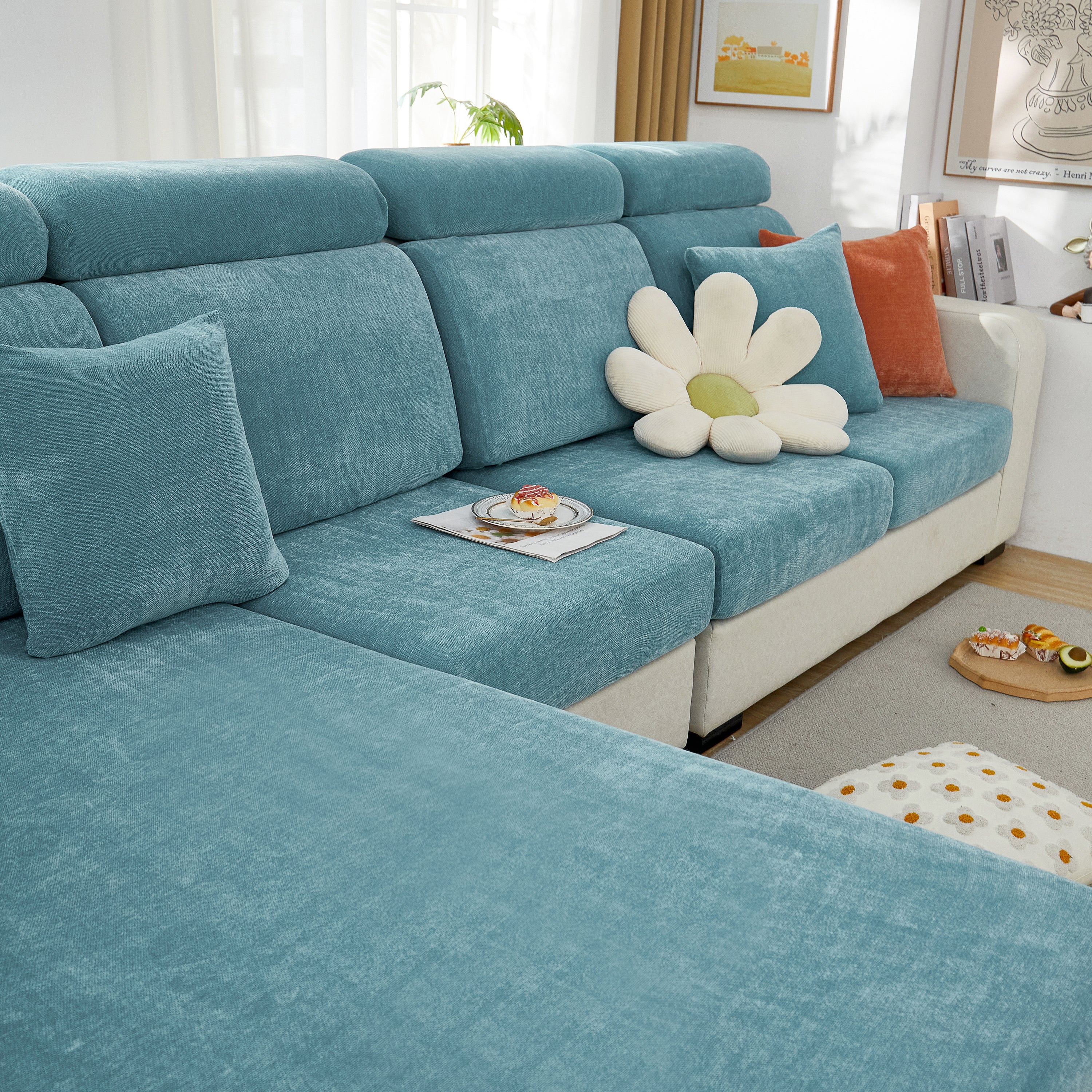 Chenille Cushion Covers For 1/2/3/4 Seater Sofas And L-shaped Couches, Furniture Covers For Pets