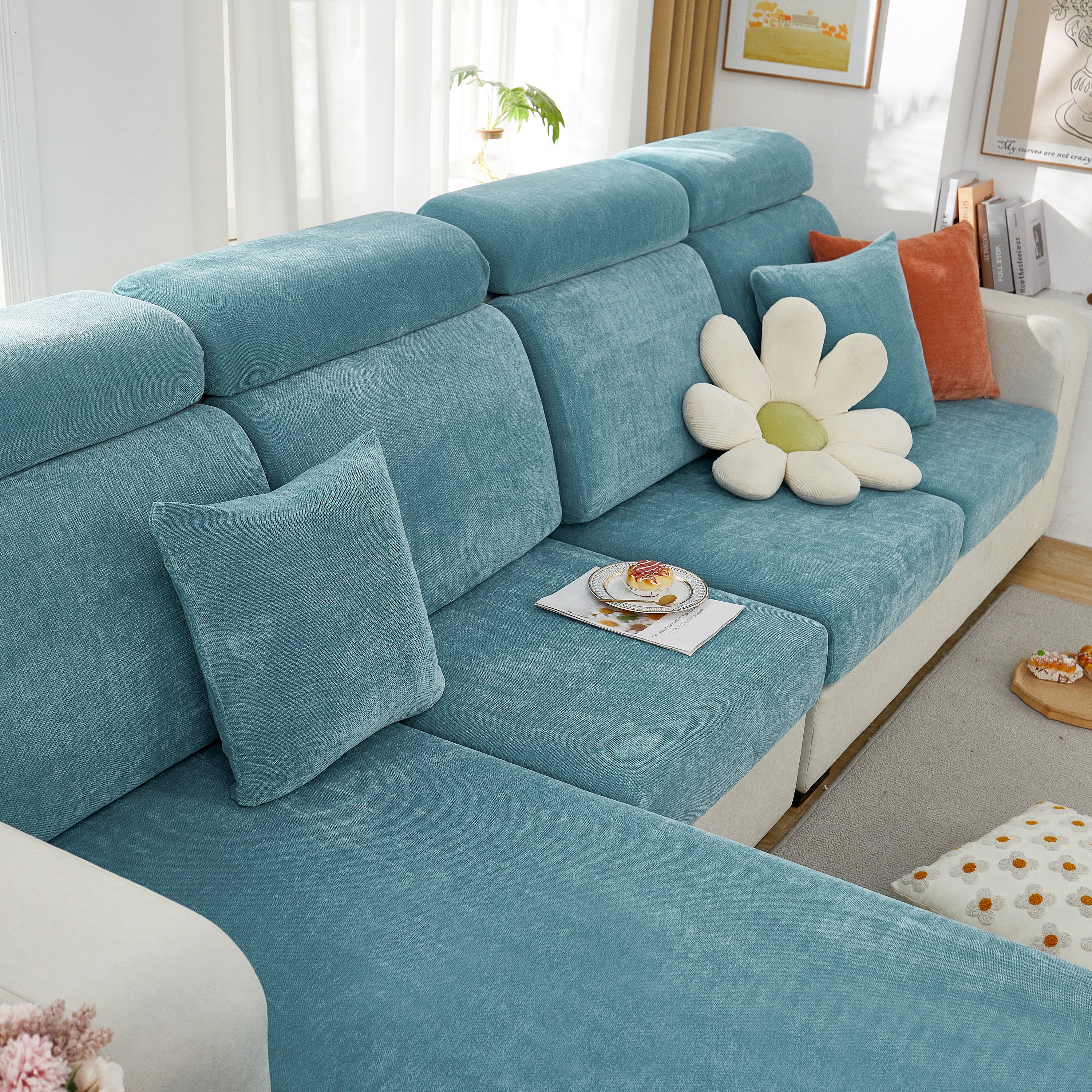 Chenille Cushion Covers For 1/2/3/4 Seater Sofas And L-shaped Couches, Furniture Covers For Pets