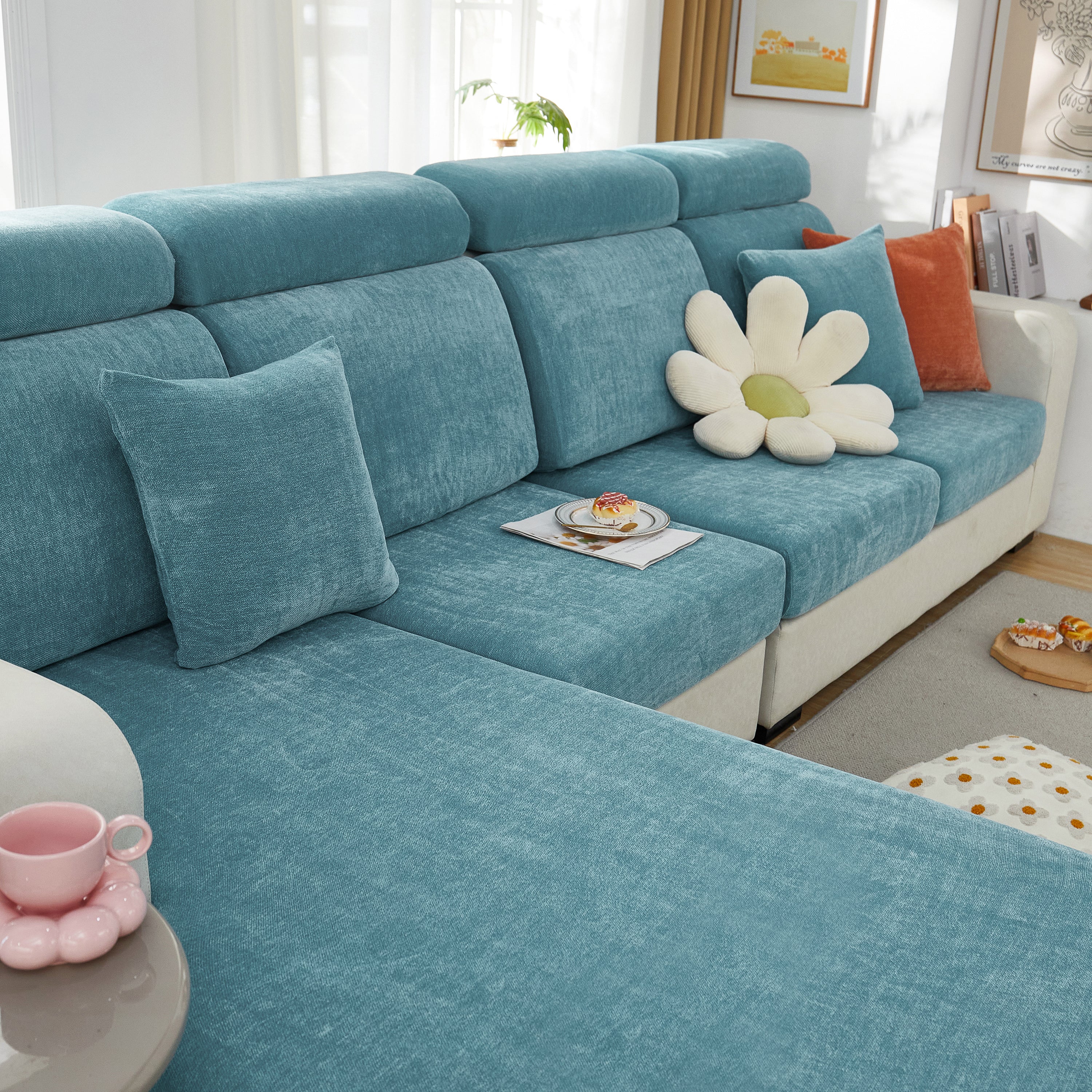 Chenille Cushion Covers For 1/2/3/4 Seater Sofas And L-shaped Couches, Furniture Covers For Pets