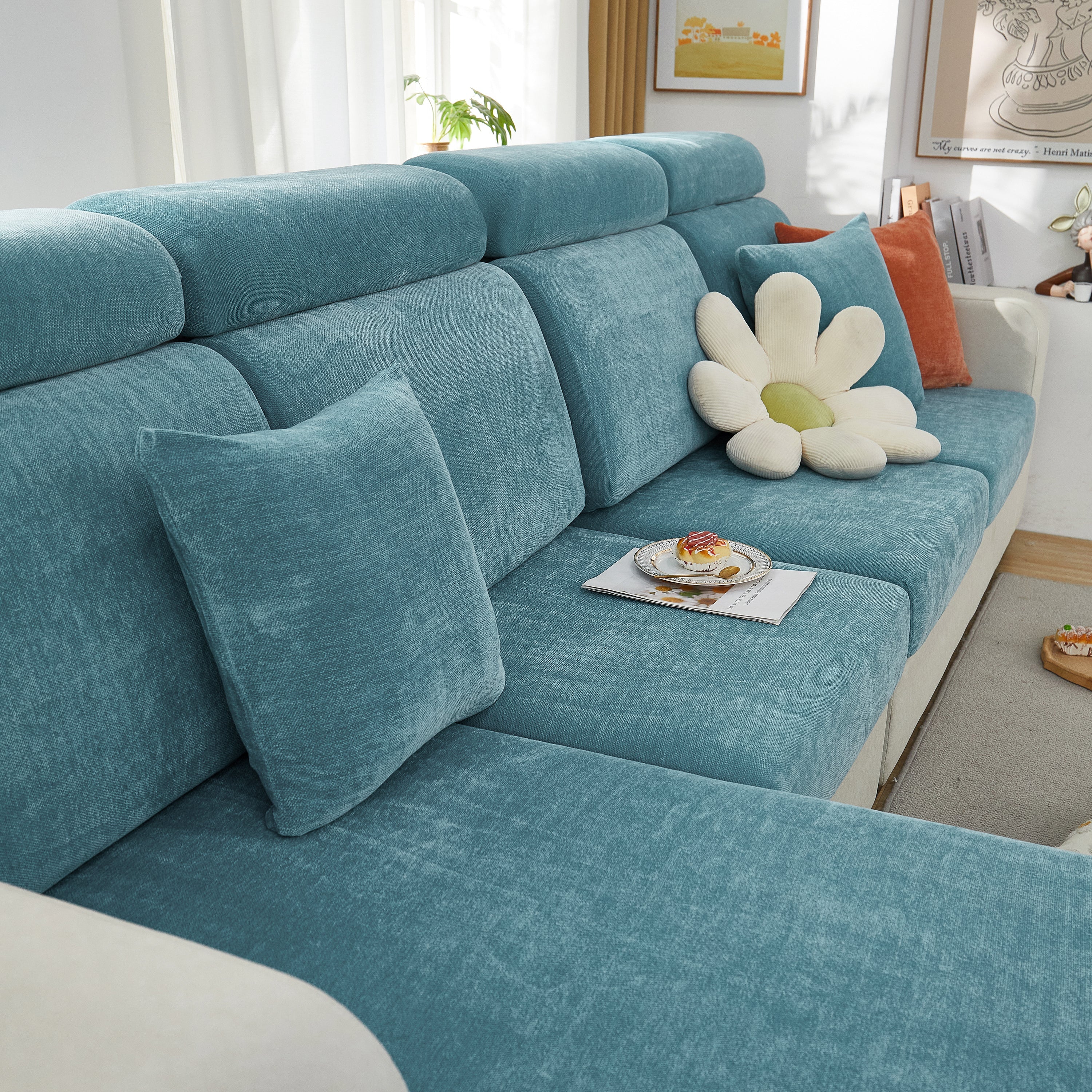 Chenille Cushion Covers For 1/2/3/4 Seater Sofas And L-shaped Couches, Furniture Covers For Pets