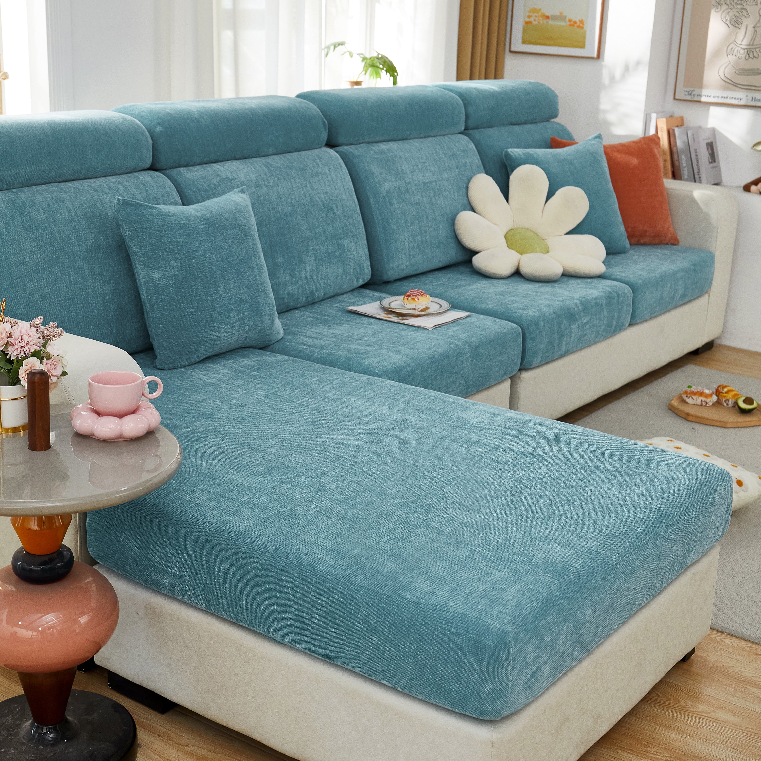 Chenille Cushion Covers For 1/2/3/4 Seater Sofas And L-shaped Couches, Furniture Covers For Pets