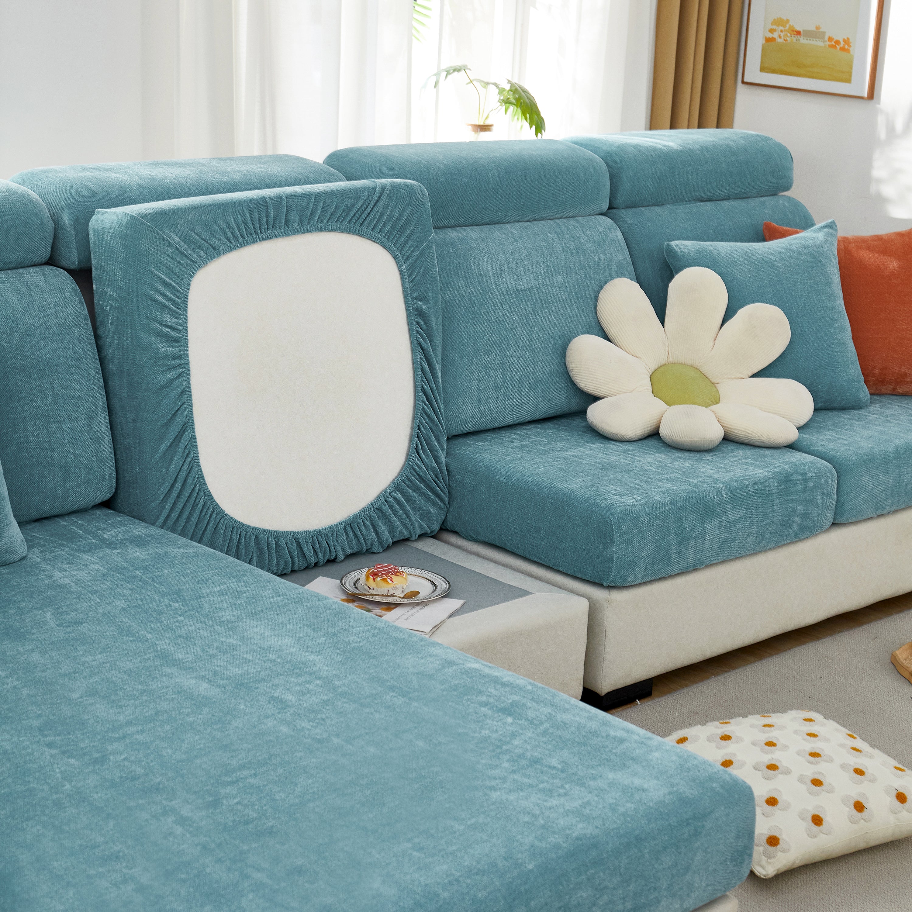 Chenille Cushion Covers For 1/2/3/4 Seater Sofas And L-shaped Couches, Furniture Covers For Pets