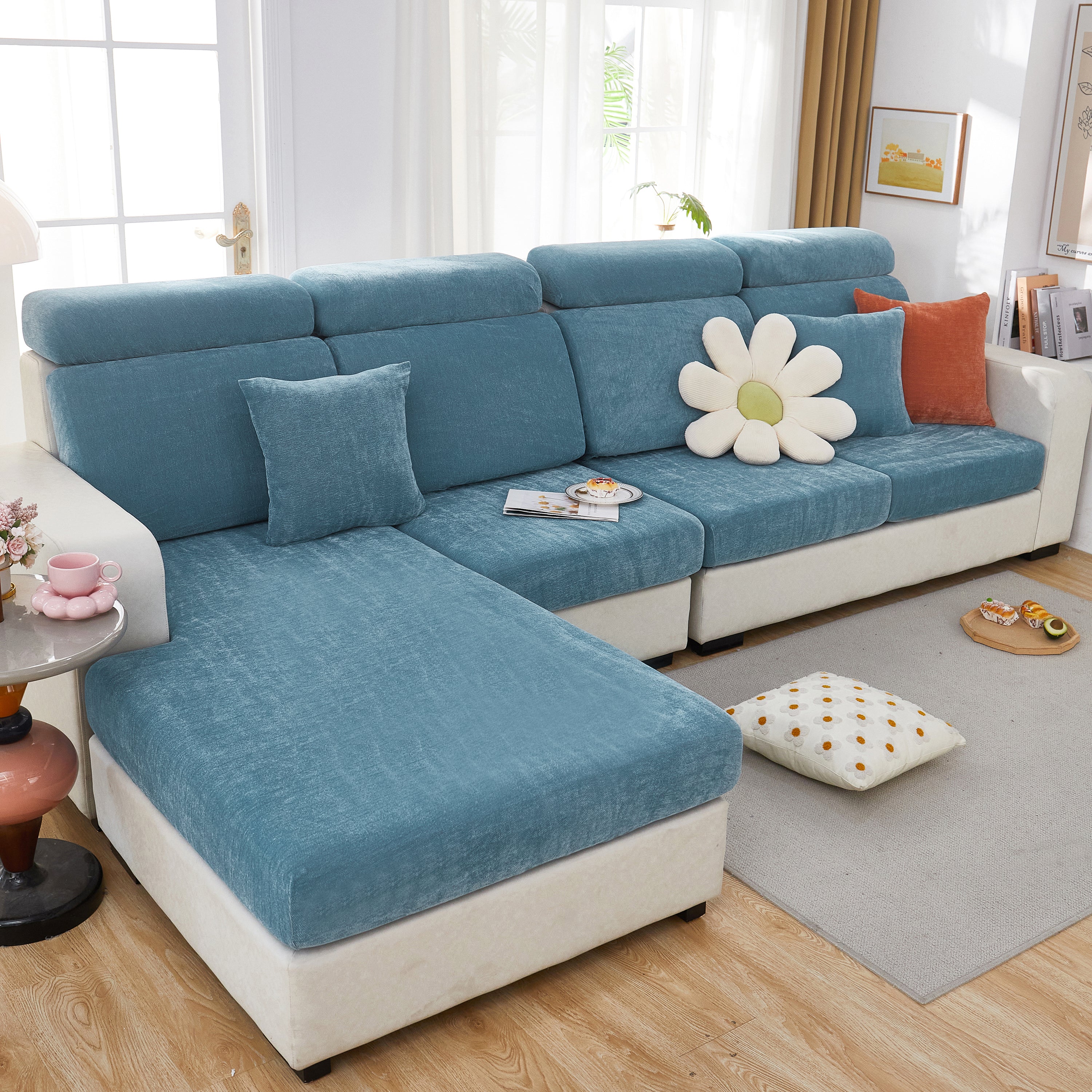 Chenille Cushion Covers For 1/2/3/4 Seater Sofas And L-shaped Couches, Furniture Covers For Pets