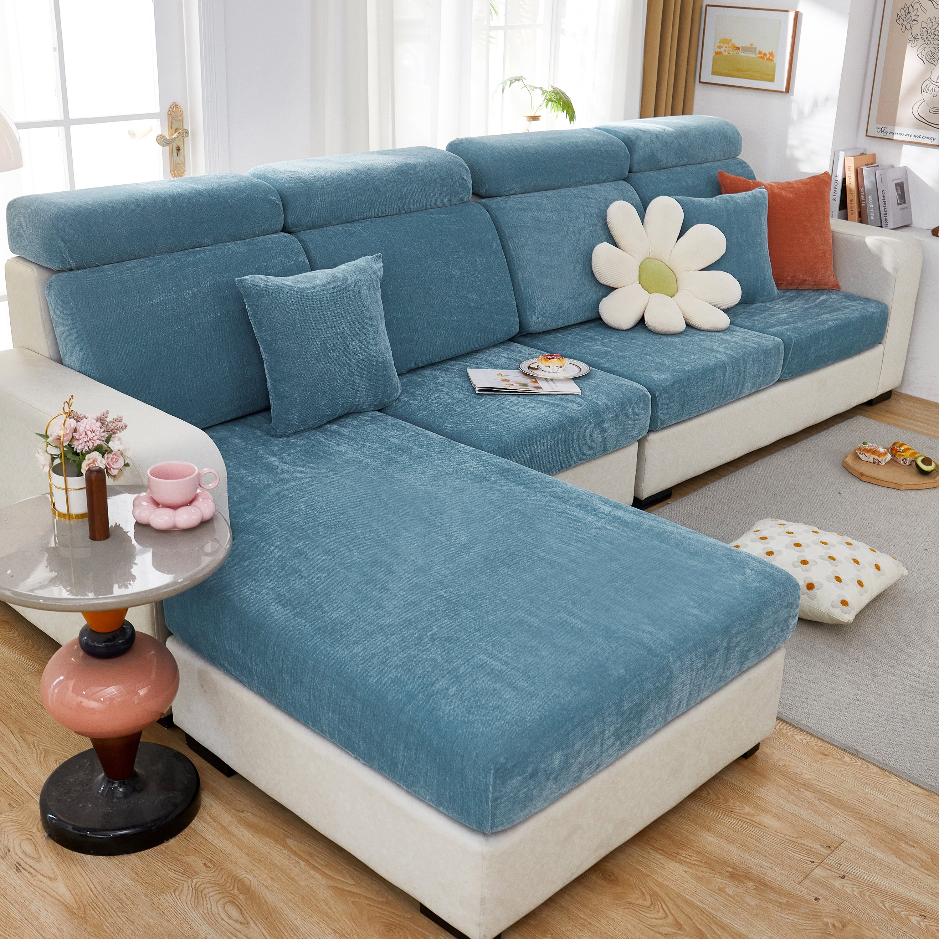 Chenille Cushion Covers For 1/2/3/4 Seater Sofas And L-shaped Couches, Furniture Covers For Pets