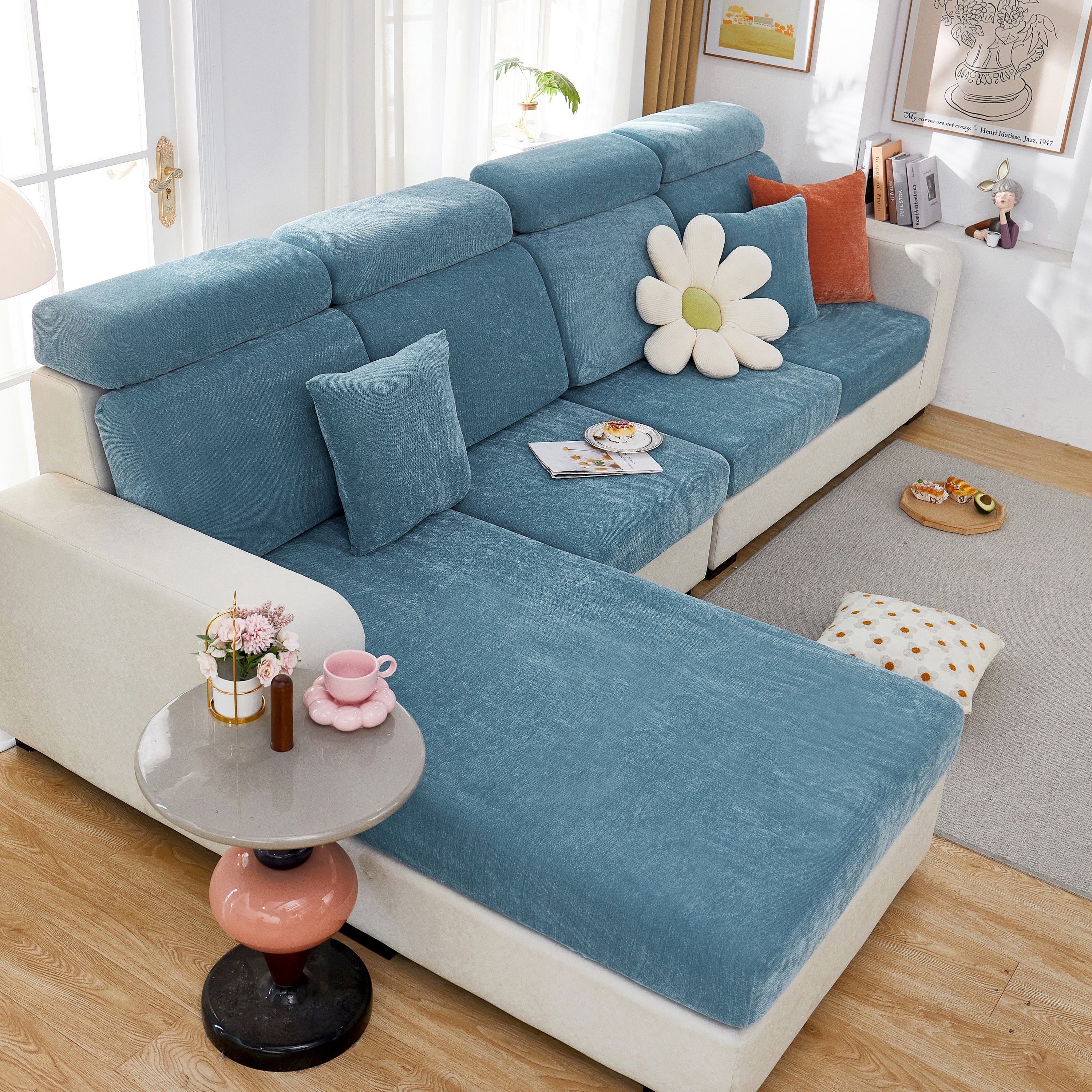 Chenille Cushion Covers For 1/2/3/4 Seater Sofas And L-shaped Couches, Furniture Covers For Pets