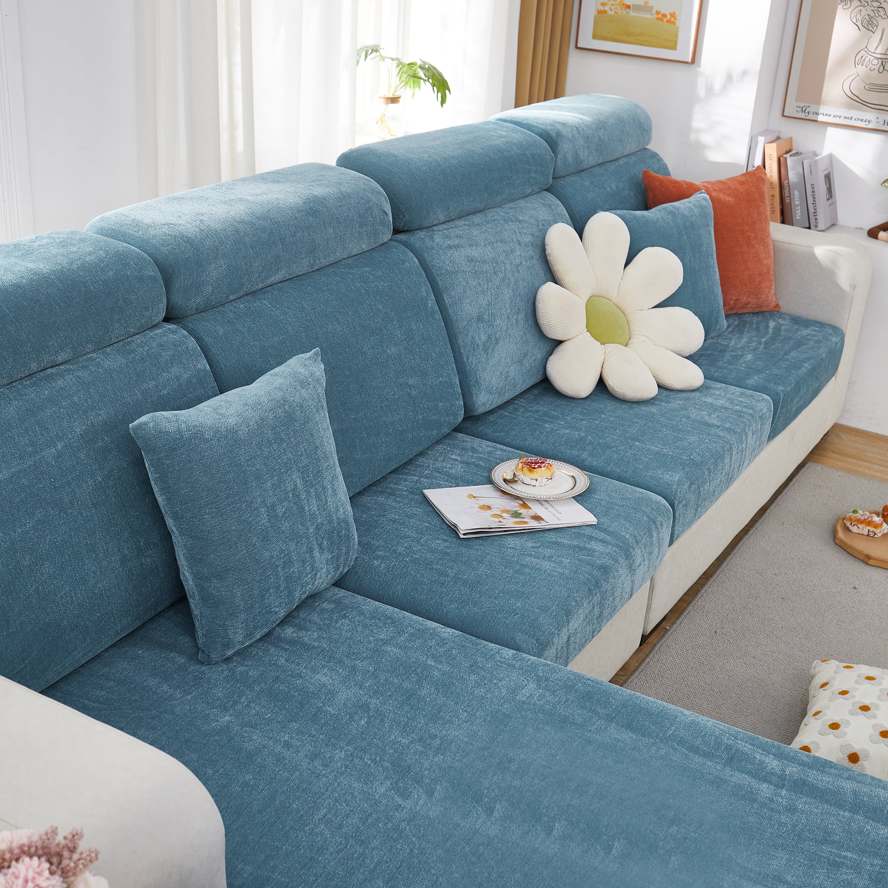 Chenille Cushion Covers For 1/2/3/4 Seater Sofas And L-shaped Couches, Furniture Covers For Pets