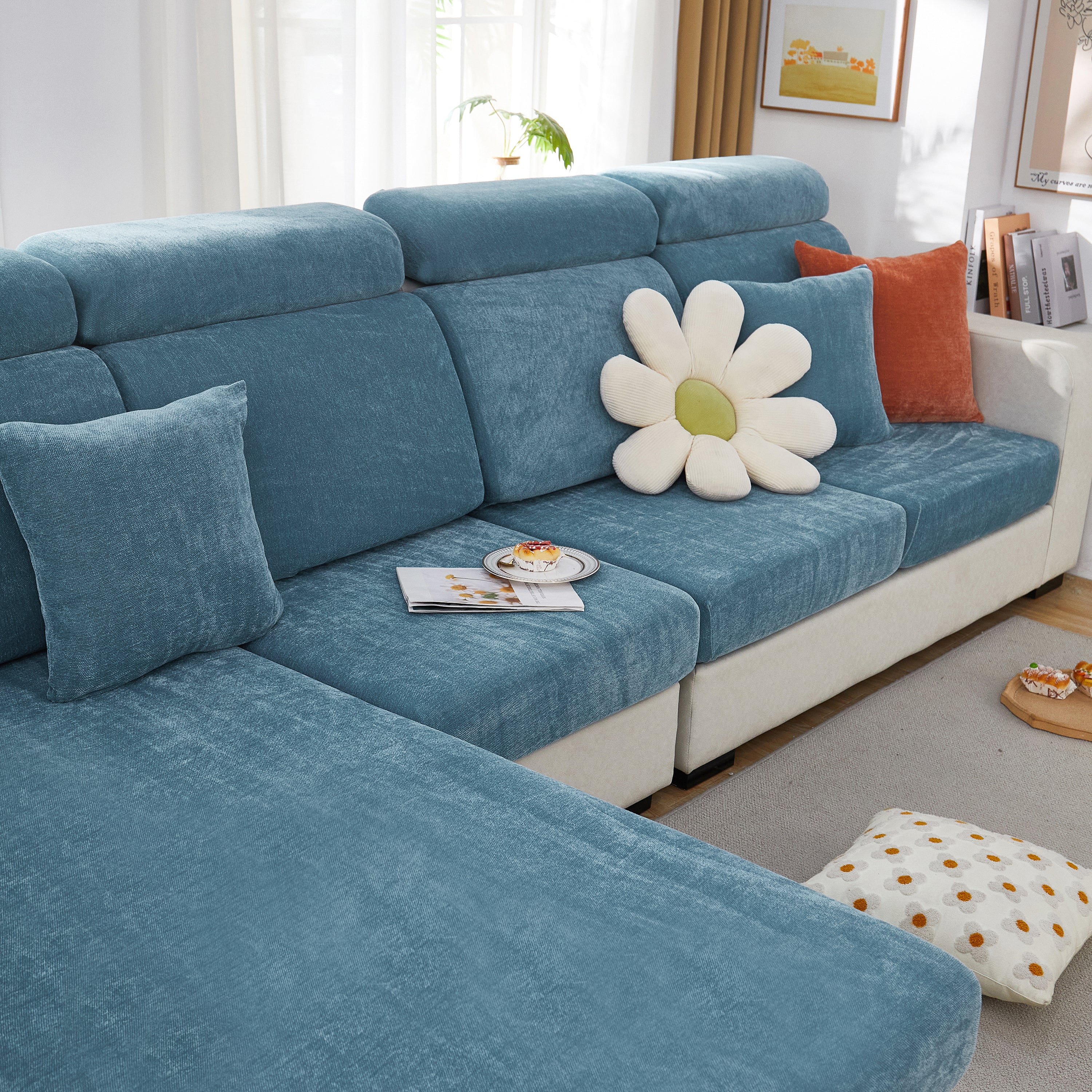 Chenille Cushion Covers For 1/2/3/4 Seater Sofas And L-shaped Couches, Furniture Covers For Pets