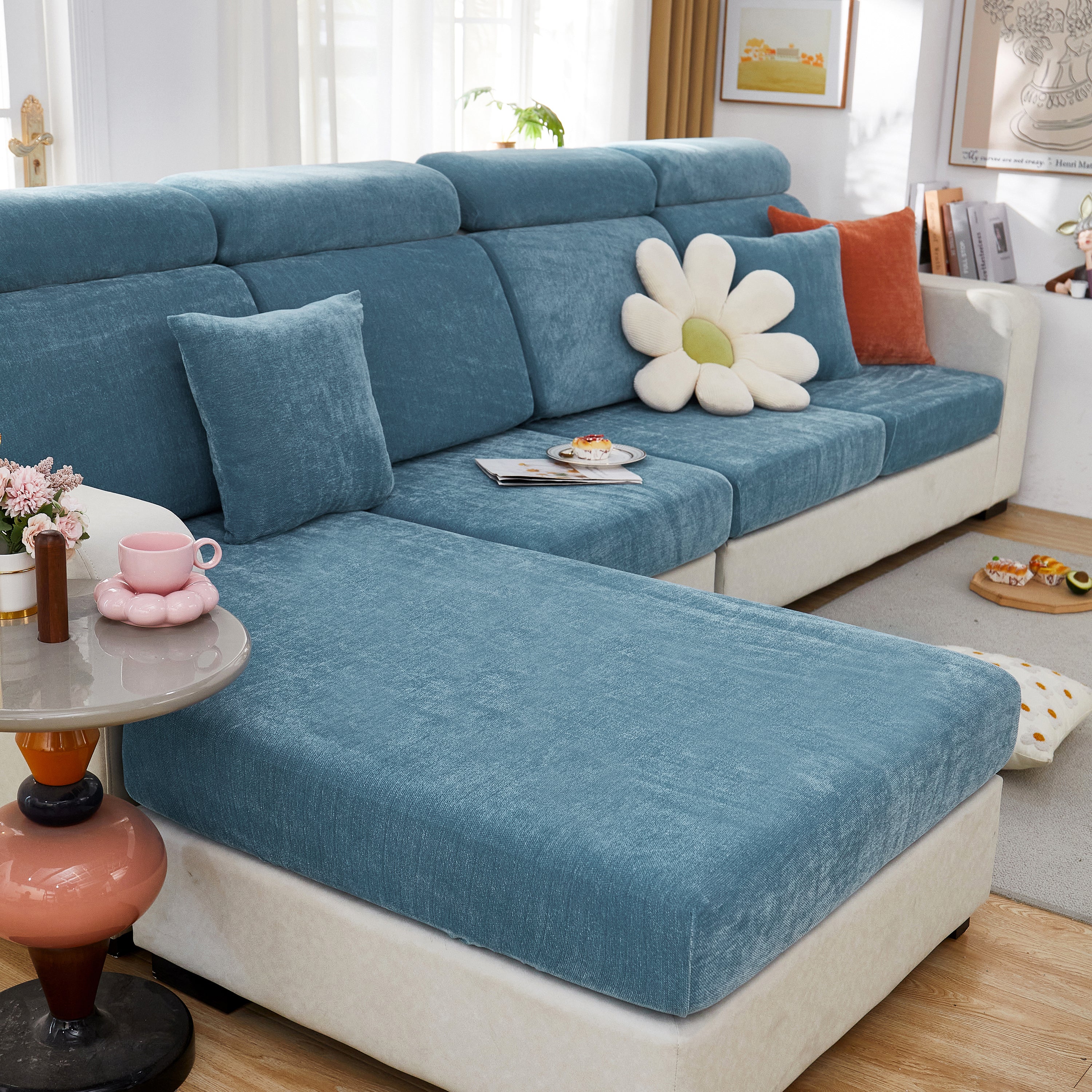 Chenille Cushion Covers For 1/2/3/4 Seater Sofas And L-shaped Couches, Furniture Covers For Pets