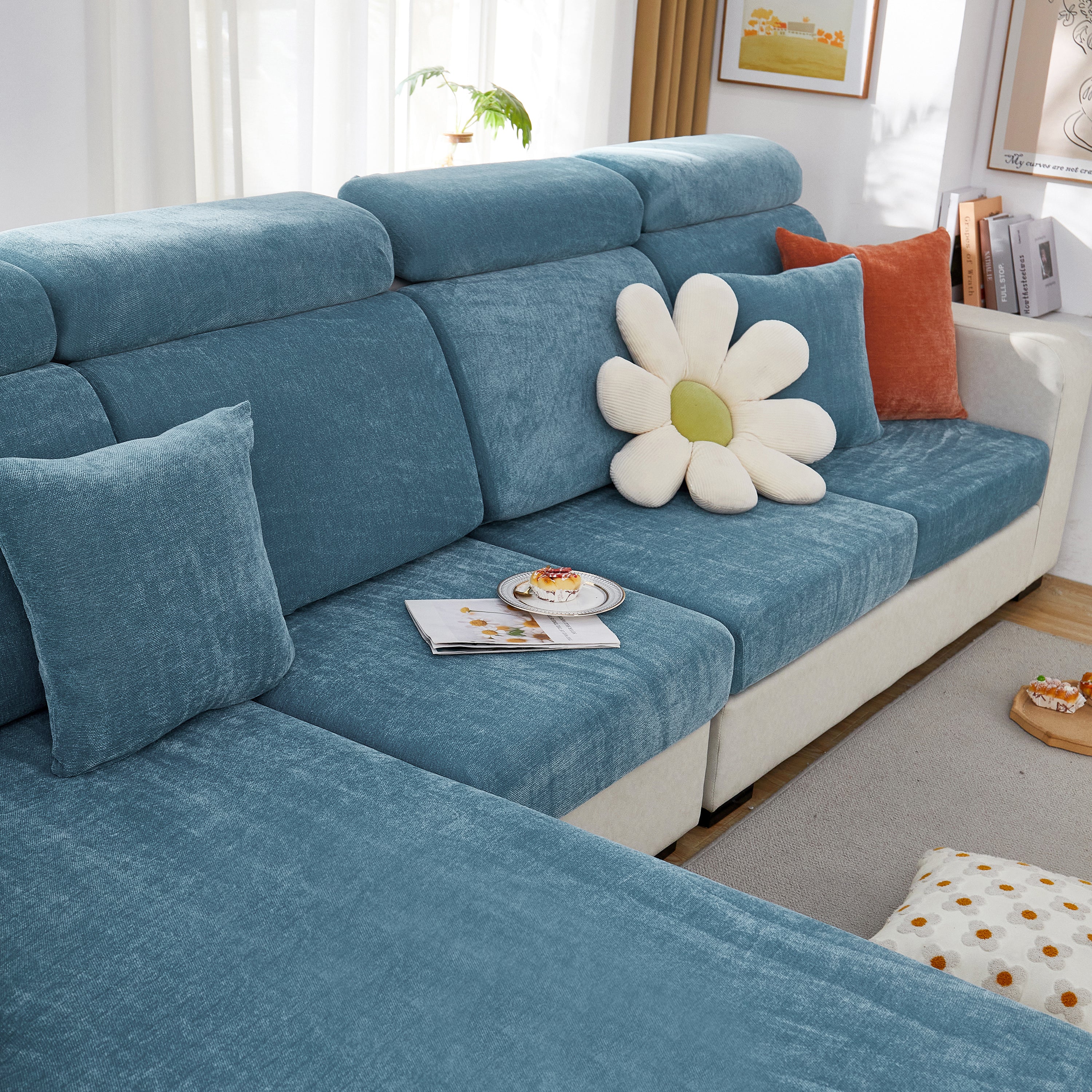 Chenille Cushion Covers For 1/2/3/4 Seater Sofas And L-shaped Couches, Furniture Covers For Pets