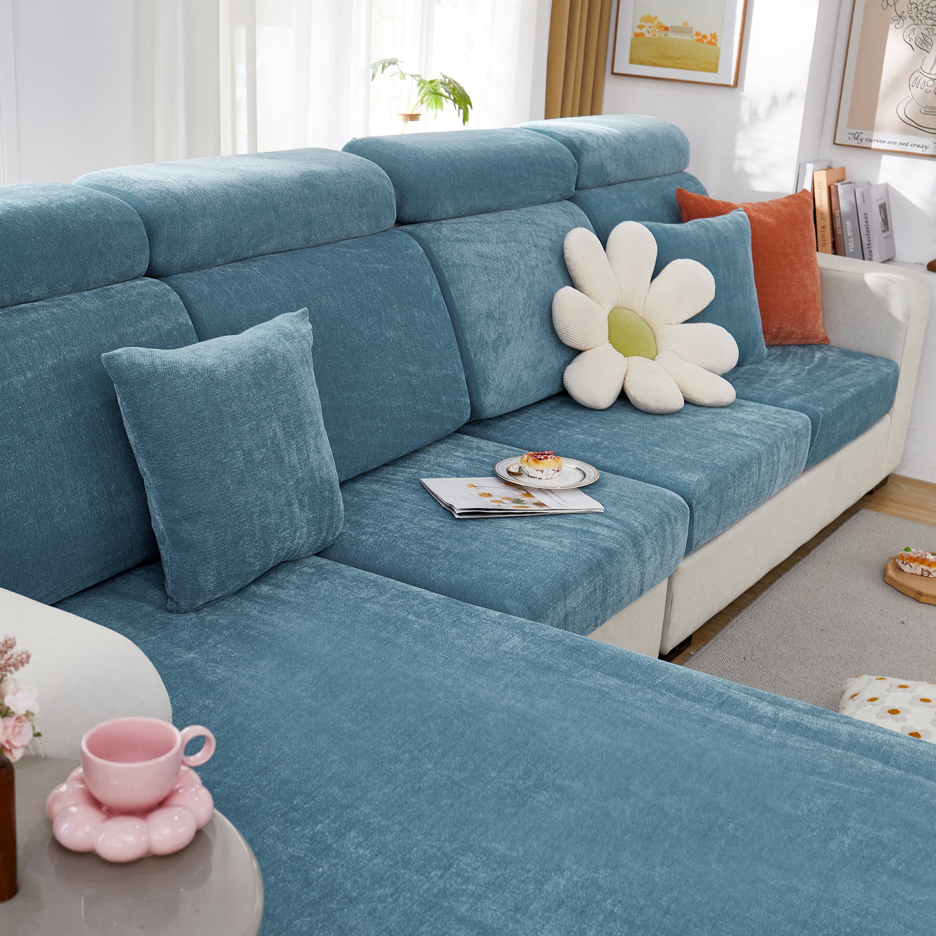 Chenille Cushion Covers For 1/2/3/4 Seater Sofas And L-shaped Couches, Furniture Covers For Pets