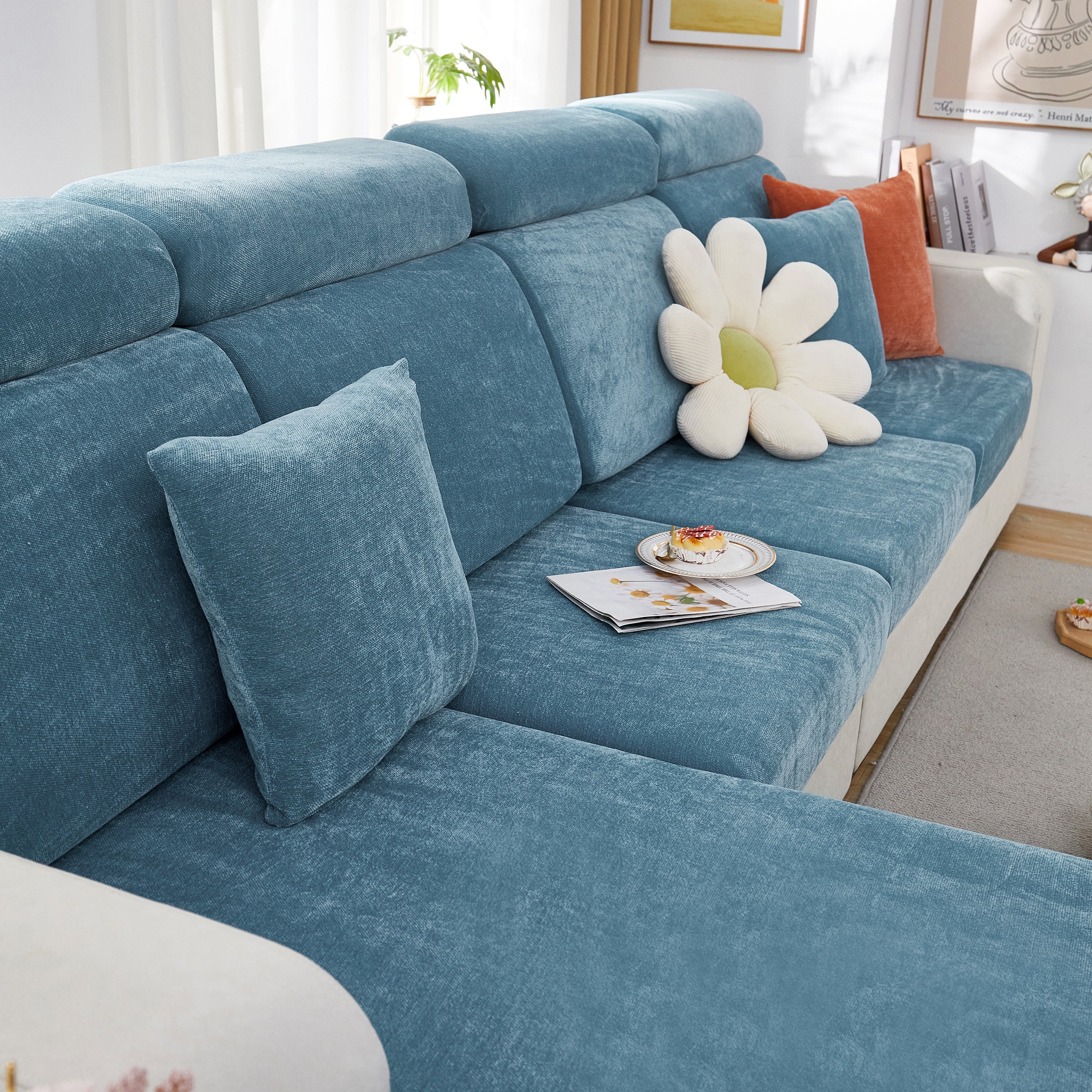 Chenille Cushion Covers For 1/2/3/4 Seater Sofas And L-shaped Couches, Furniture Covers For Pets