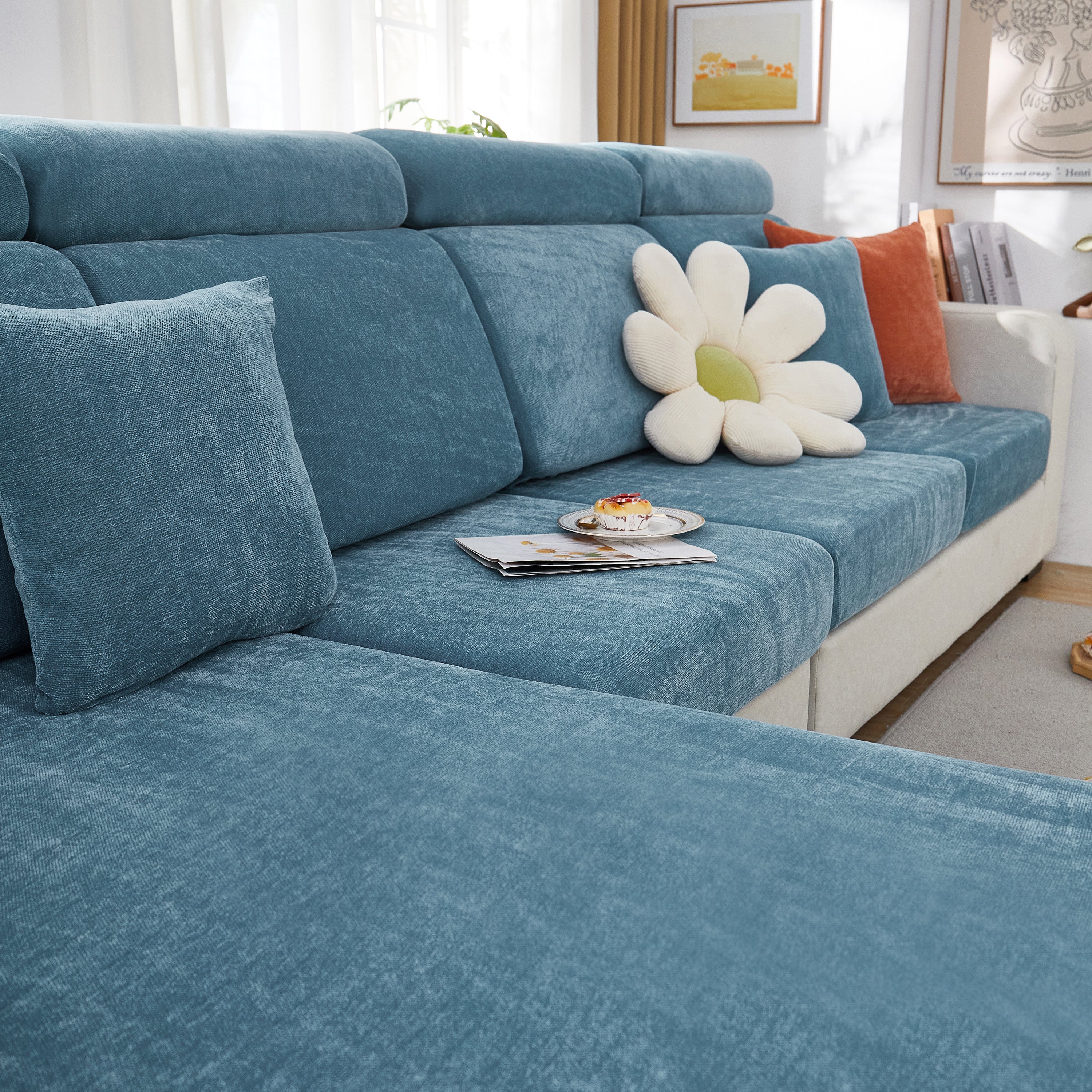 Chenille Cushion Covers For 1/2/3/4 Seater Sofas And L-shaped Couches, Furniture Covers For Pets