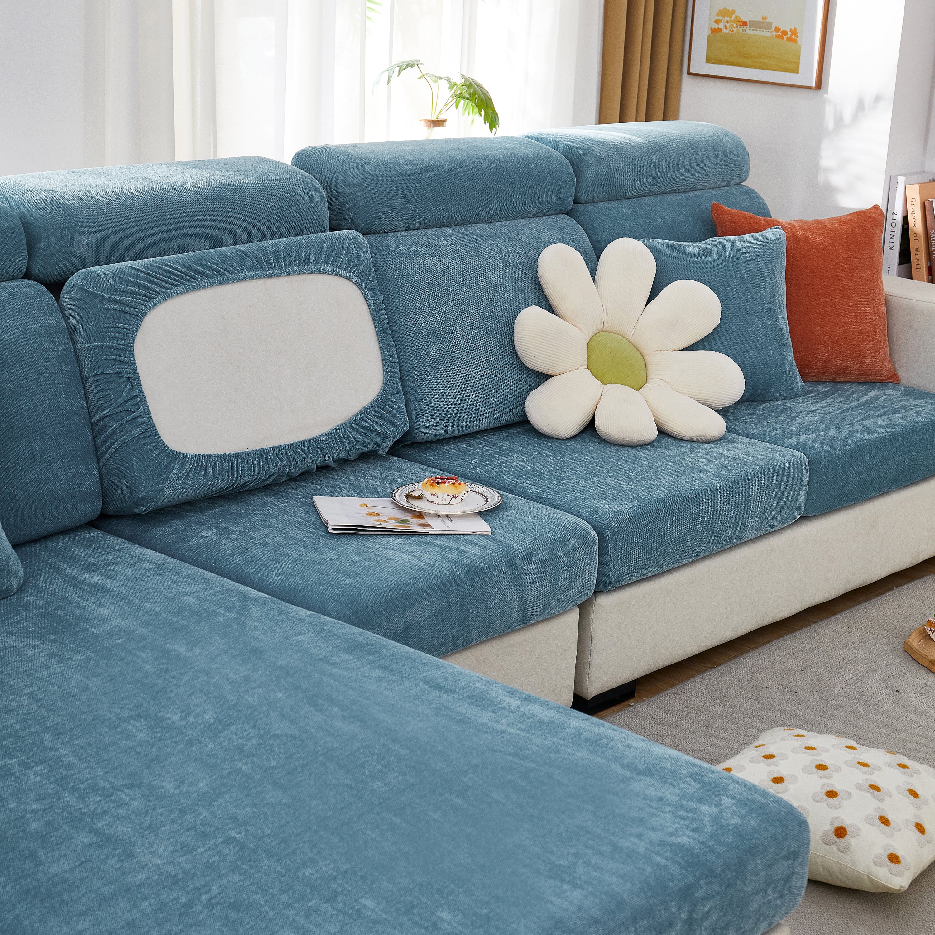 Chenille Cushion Covers For 1/2/3/4 Seater Sofas And L-shaped Couches, Furniture Covers For Pets