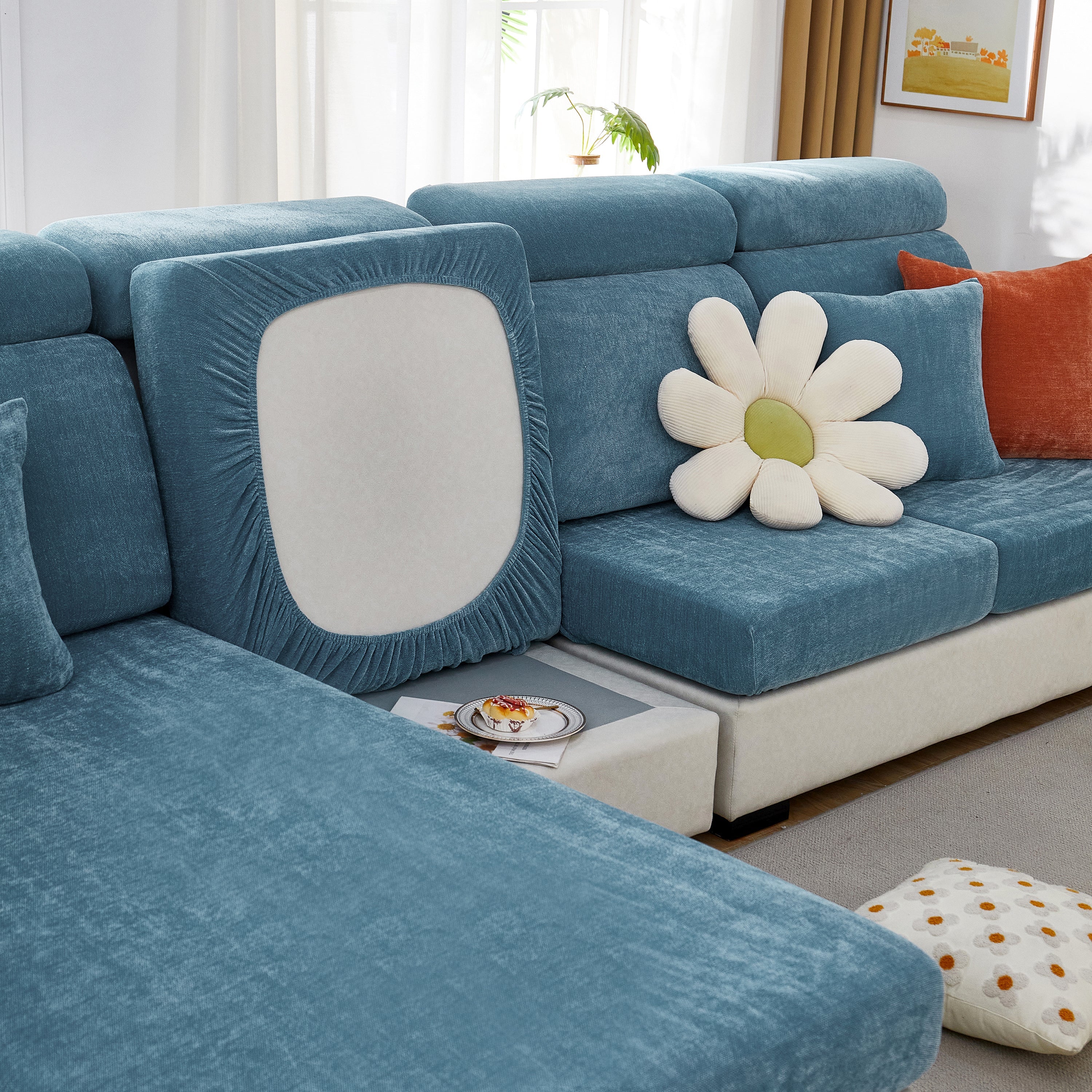 Chenille Cushion Covers For 1/2/3/4 Seater Sofas And L-shaped Couches, Furniture Covers For Pets