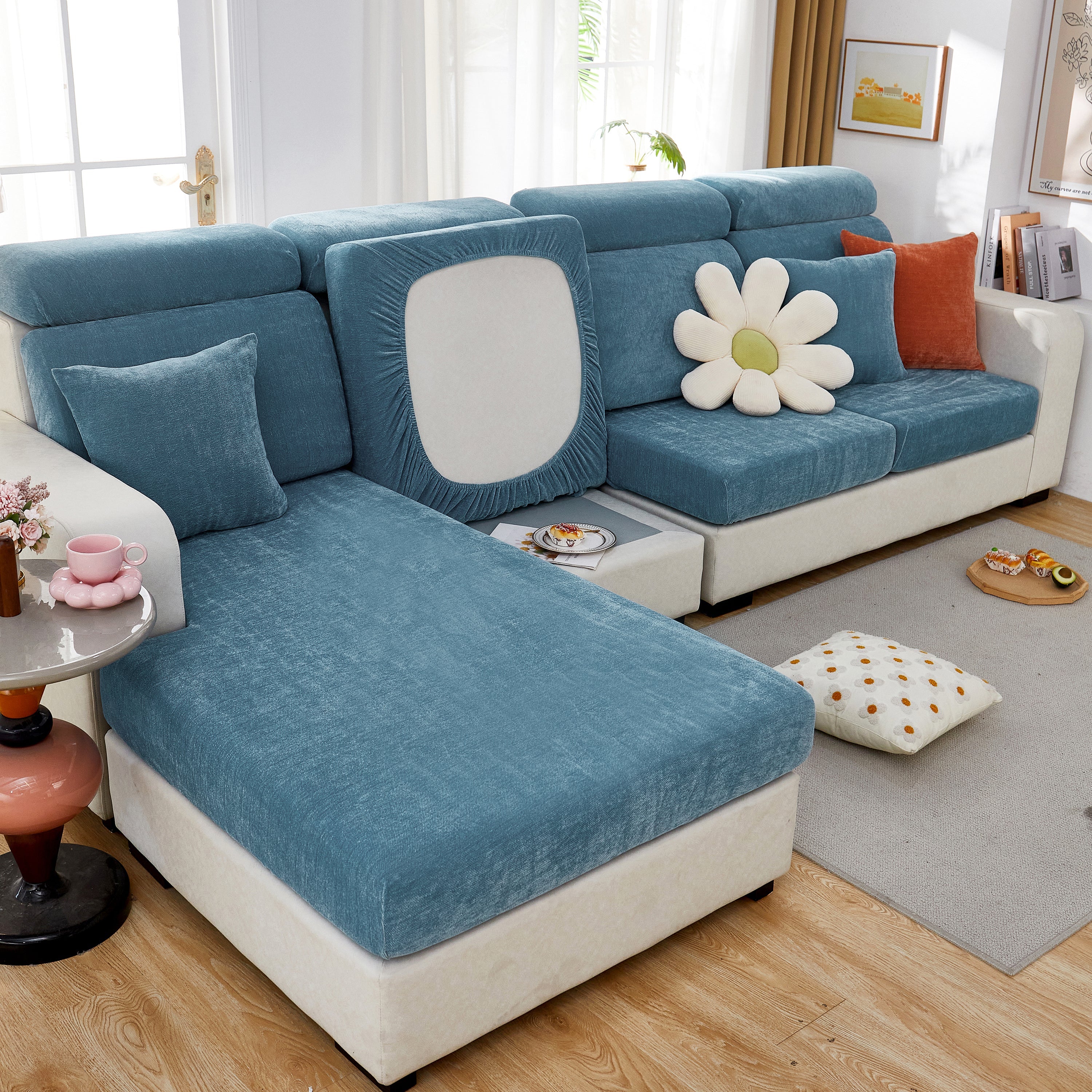 Chenille Cushion Covers For 1/2/3/4 Seater Sofas And L-shaped Couches, Furniture Covers For Pets