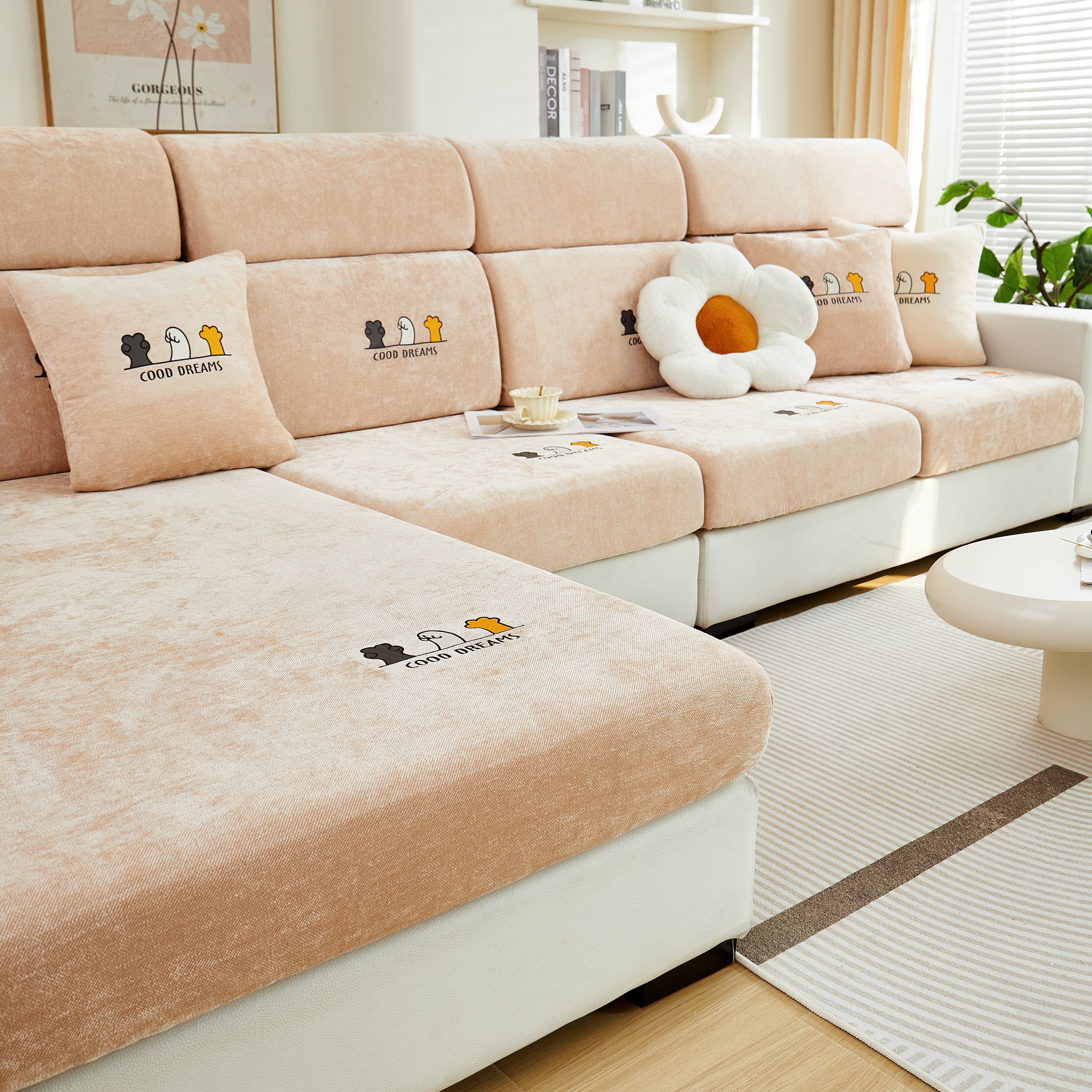 Super Stretch Seat Cushion/couch Slipcover, Solid Couch Cushion Covers Washable Furniture Protector