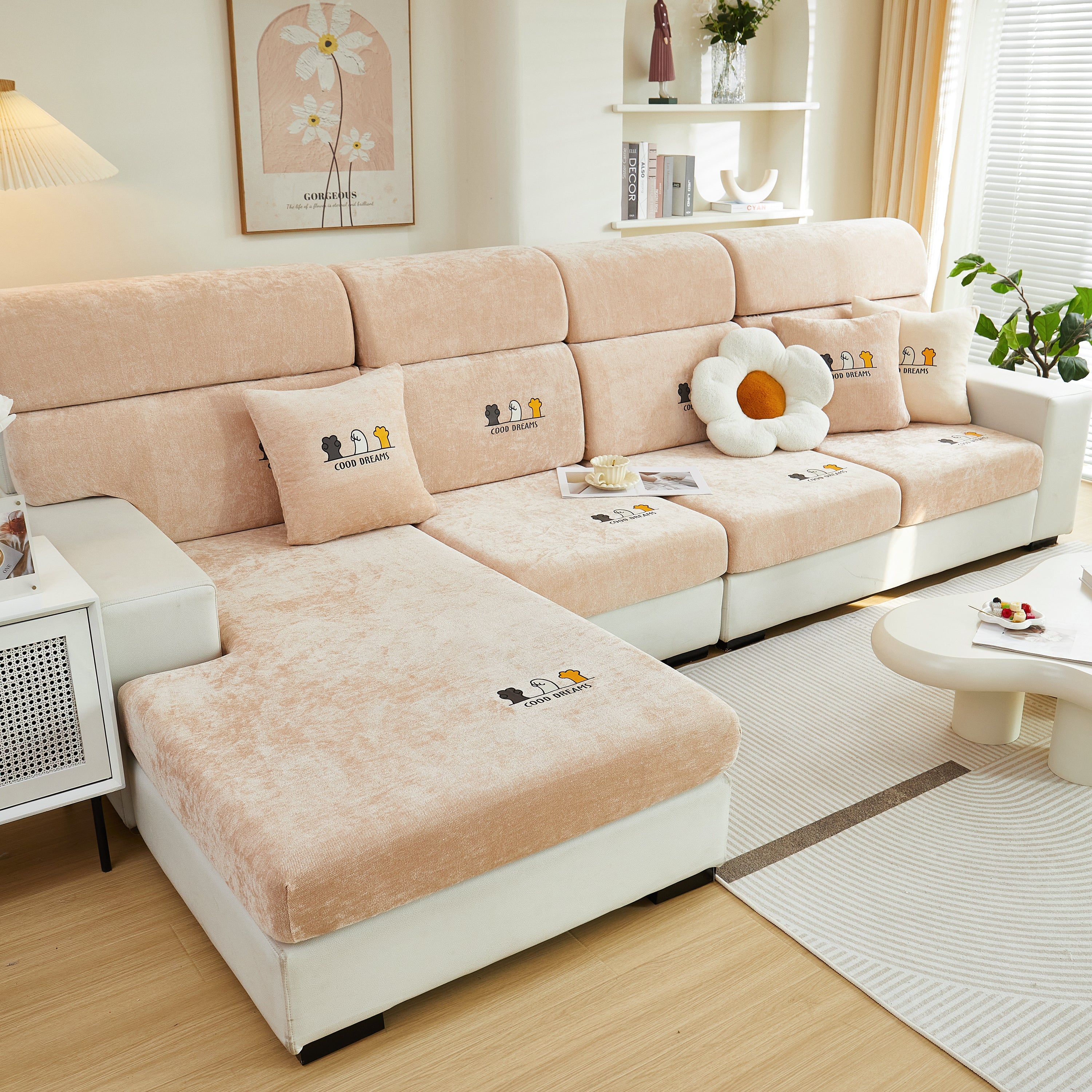 Super Stretch Seat Cushion/couch Slipcover, Solid Couch Cushion Covers Washable Furniture Protector